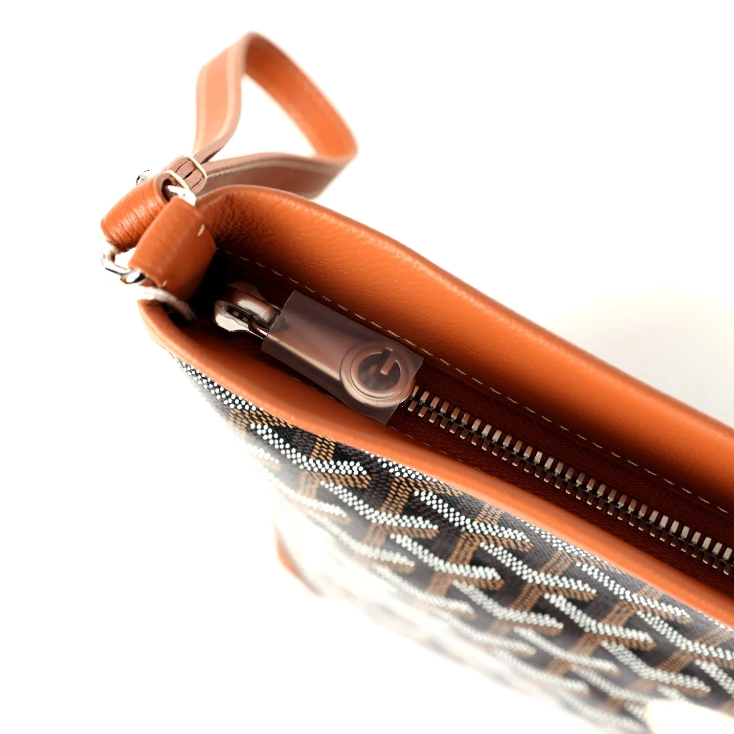 Goyard Cuir Goyardine Canvas Black and Tan Conti Pouch — фото 8