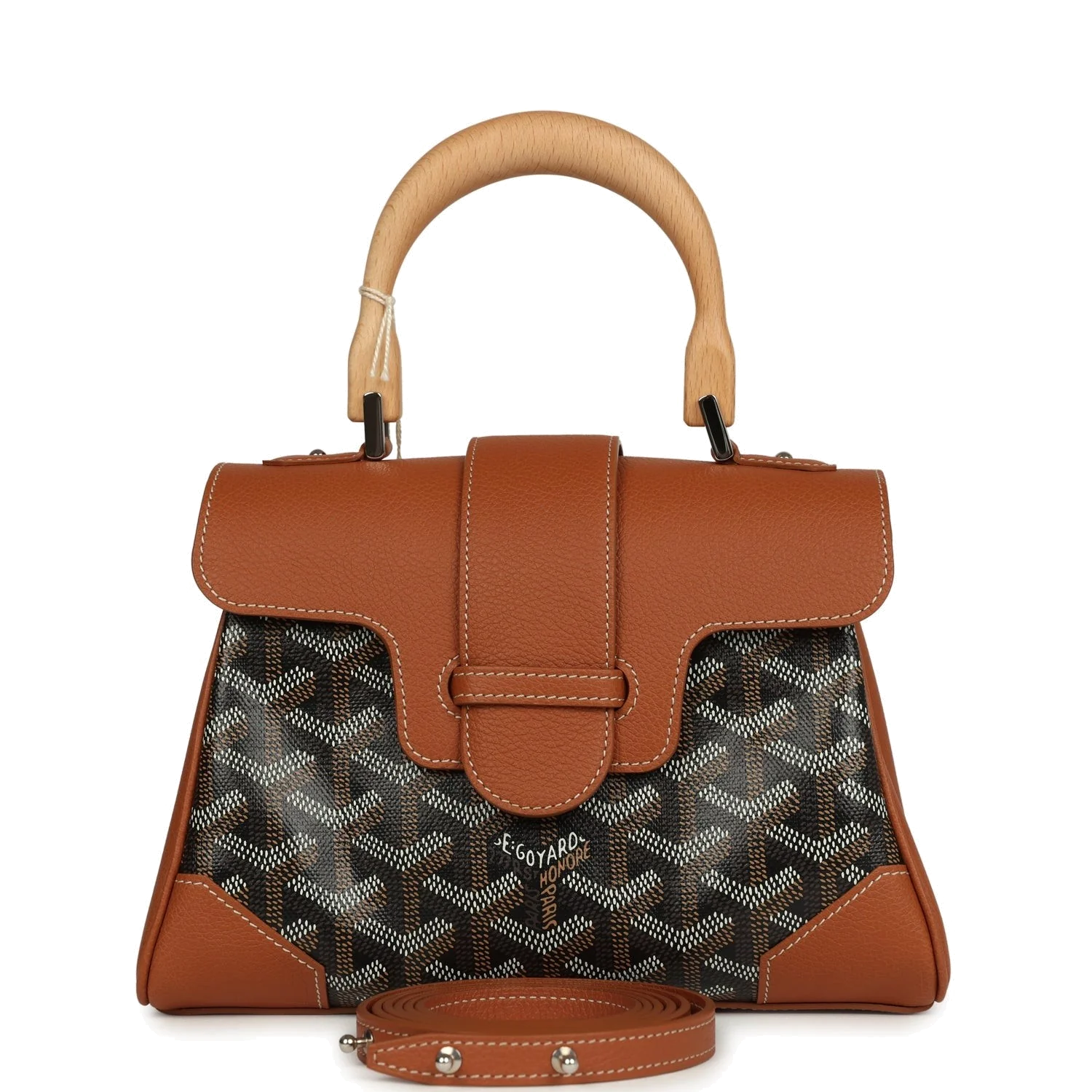 Goyard Saigon Souple Mini Bag Black and Brown Goyardine Canvas — фото 2