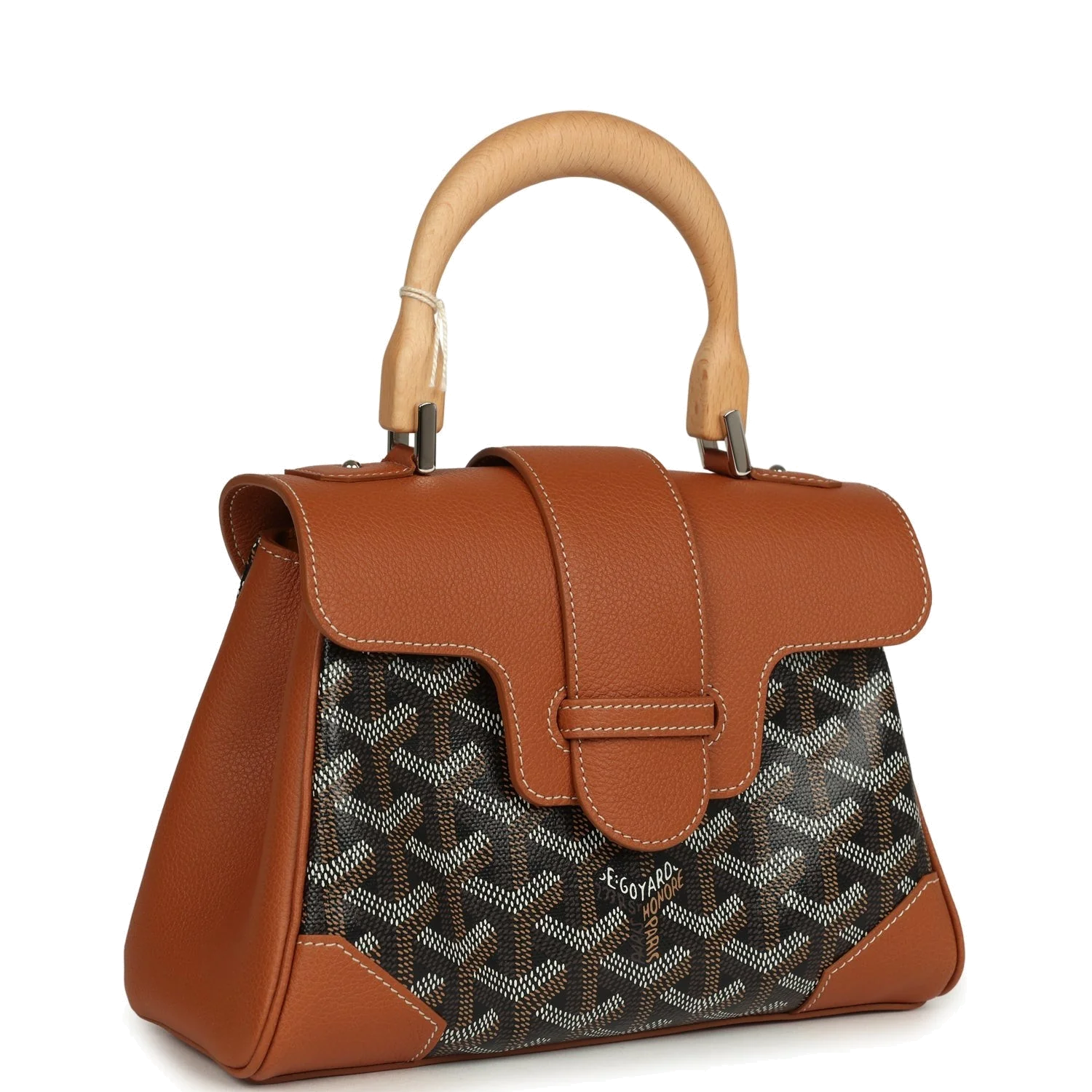 Goyard Saigon Souple Mini Bag Black and Brown Goyardine Canvas — фото 3