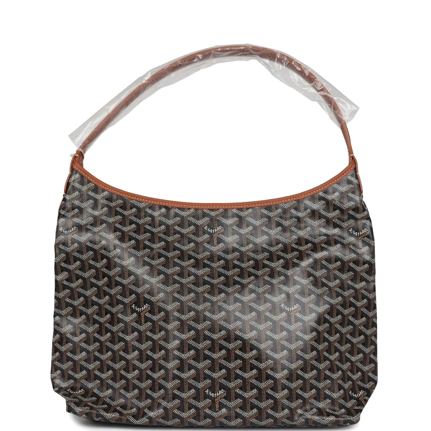 Goyard Goyardine Black and Brown Boheme PM Hobo Bag