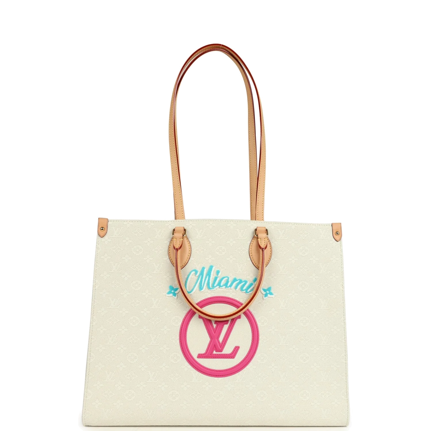 Louis Vuitton On The Go Miami GM Tote Light Beige Multi Jacquard Monogram