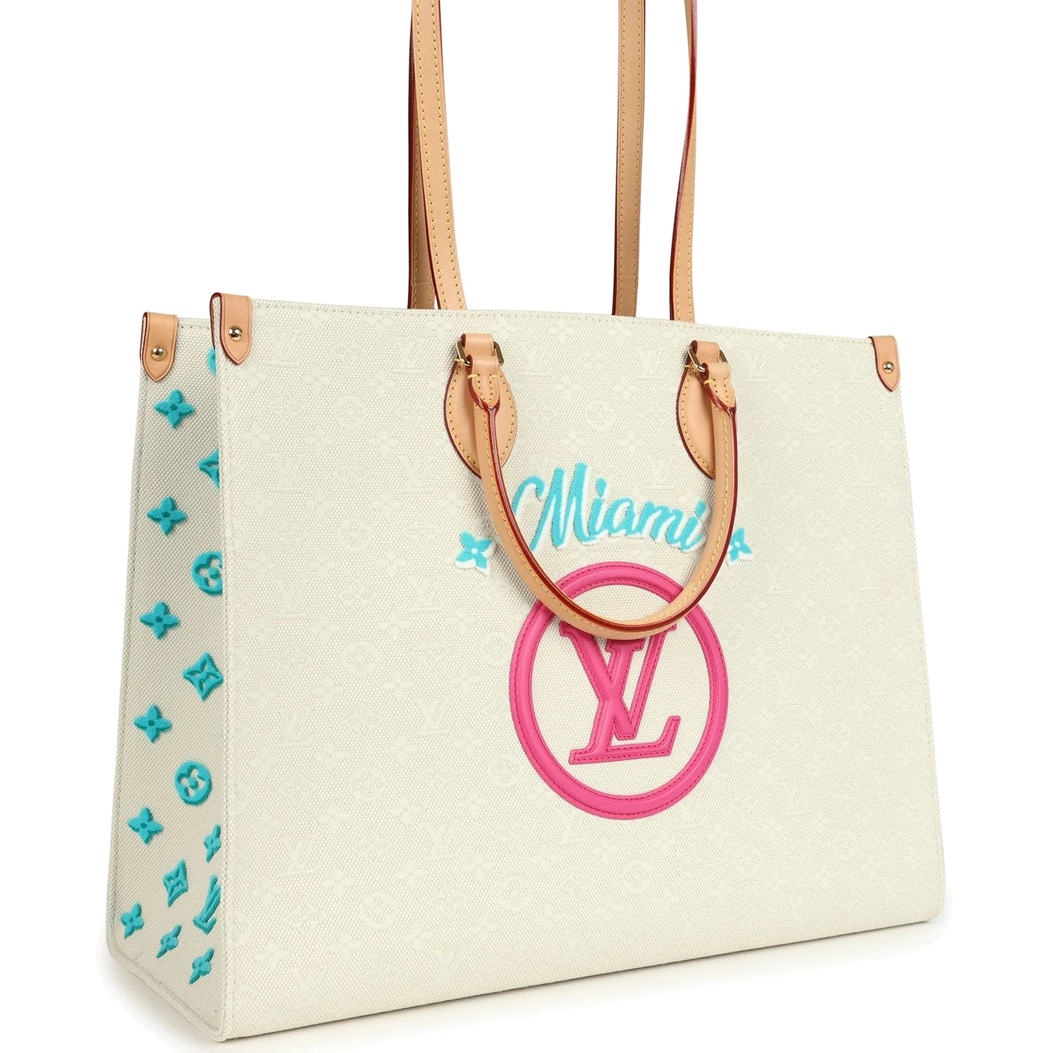Louis Vuitton On The Go Miami GM Tote Light Beige Multi Jacquard Monogram — фото 3