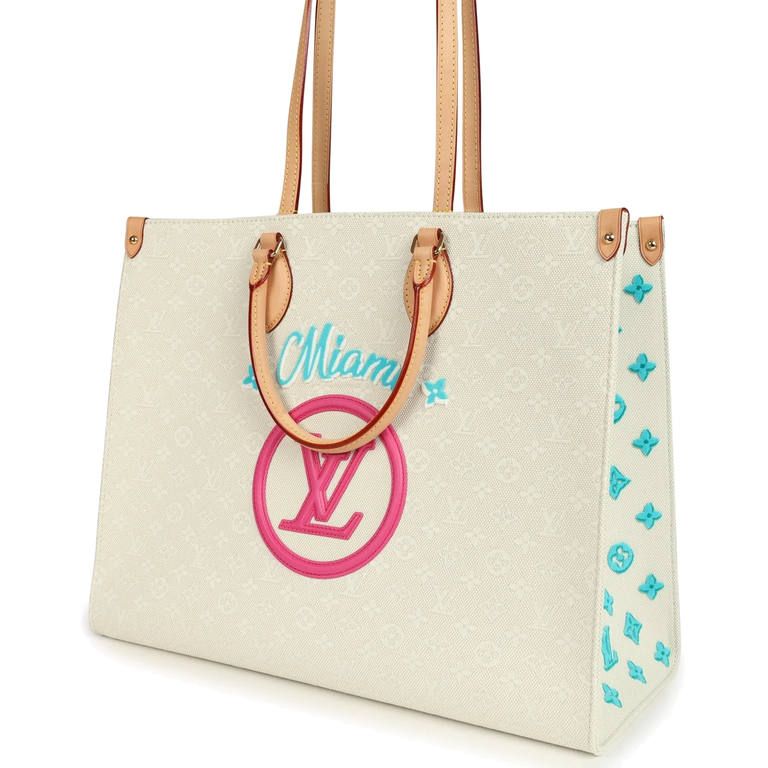 Louis Vuitton On The Go Miami GM Tote Light Beige Multi Jacquard Monogram — фото 6
