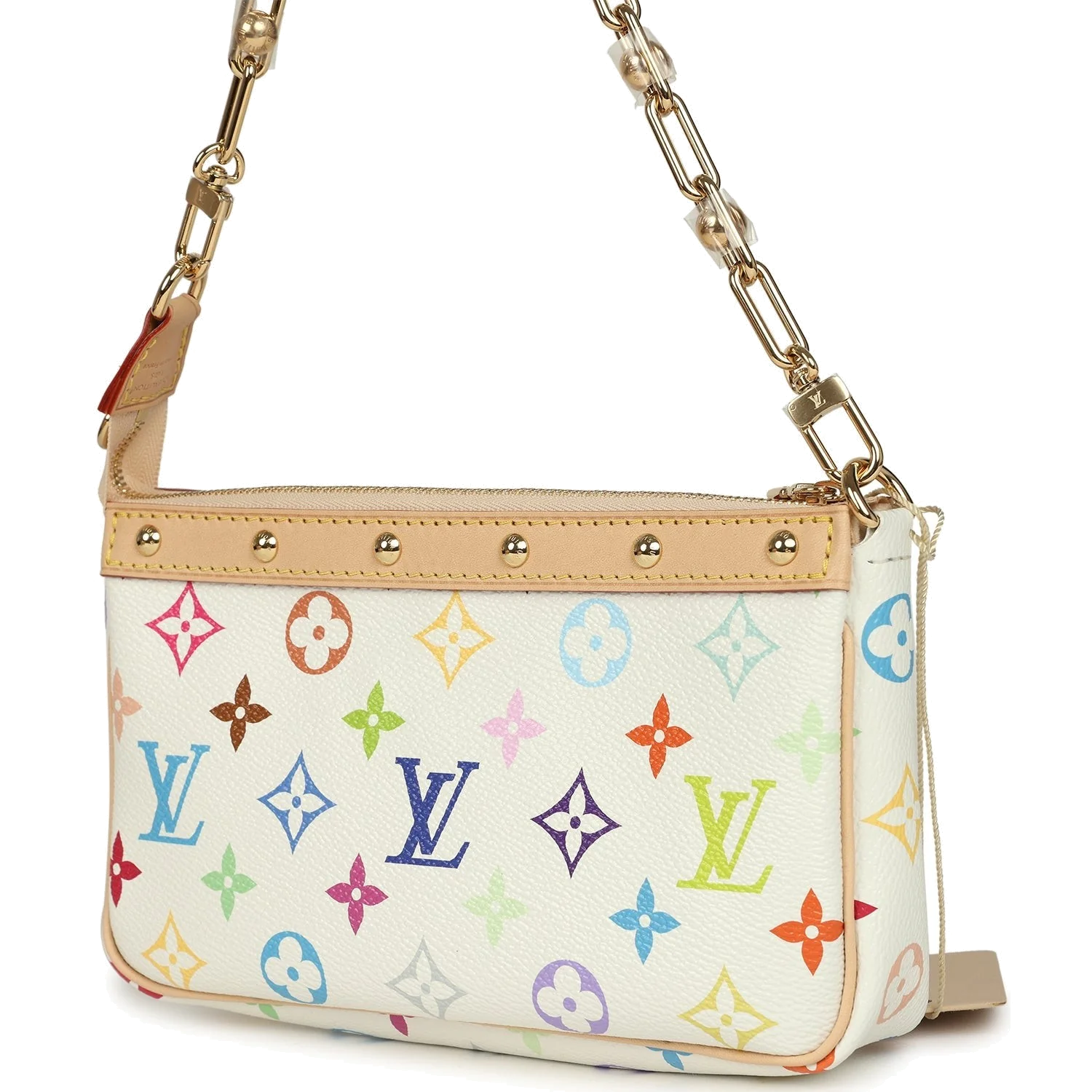 Louis Vuitton X Takashi Murakami Pochette Accessories White Multicolored Monogram — фото 4