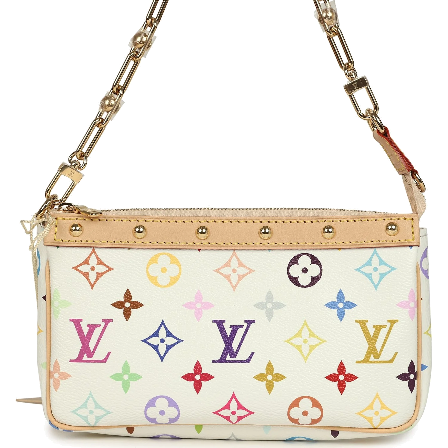 Louis Vuitton X Takashi Murakami Pochette Accessories White Multicolored Monogram — фото 6