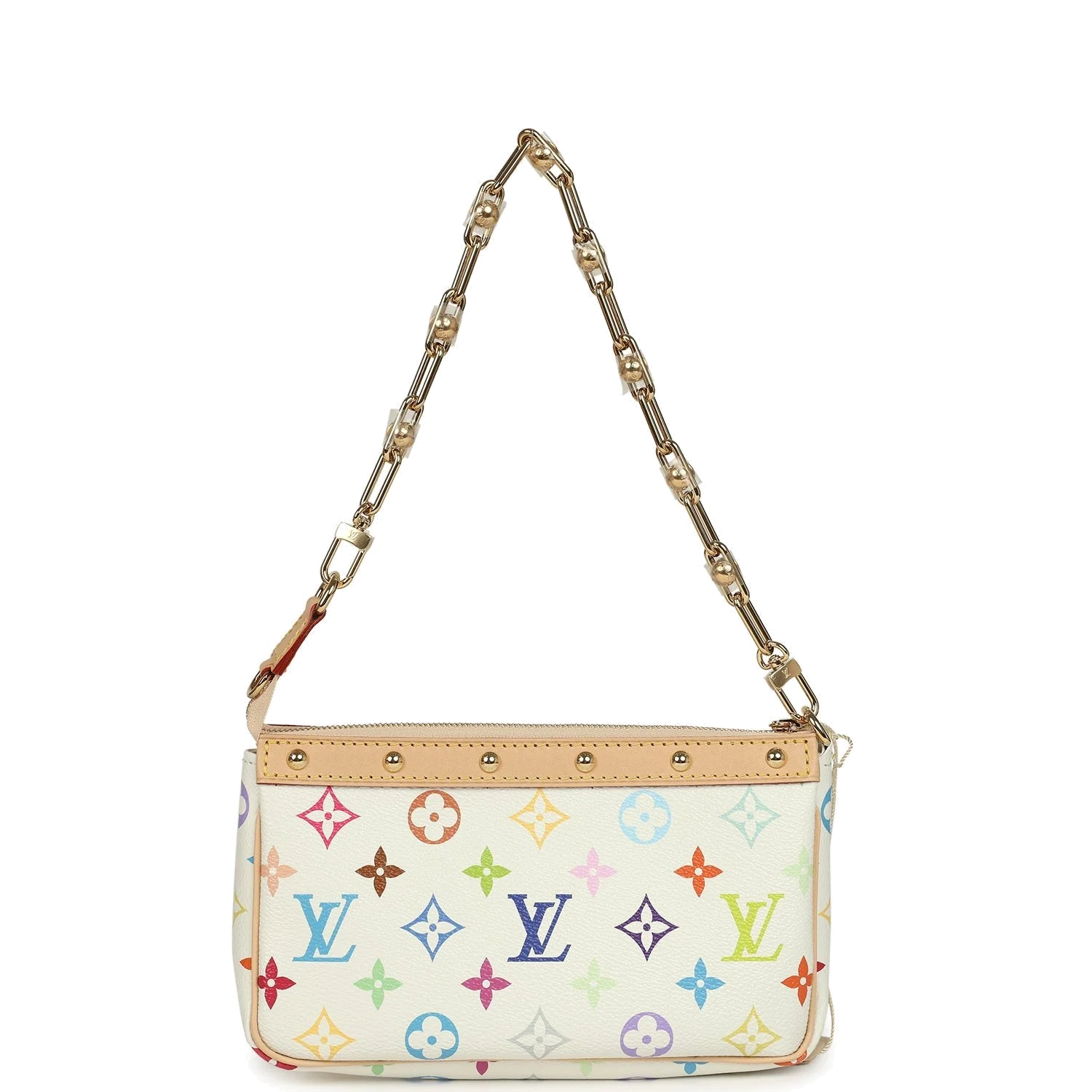 Louis Vuitton X Takashi Murakami Pochette Accessories White Multicolored Monogram — фото 8