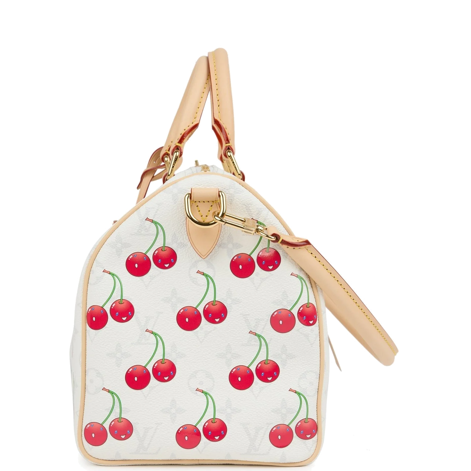 Louis Vuitton X Takashi Murakami Soft Speedy Bandouliere 30 Cherry White Monogram — фото 4
