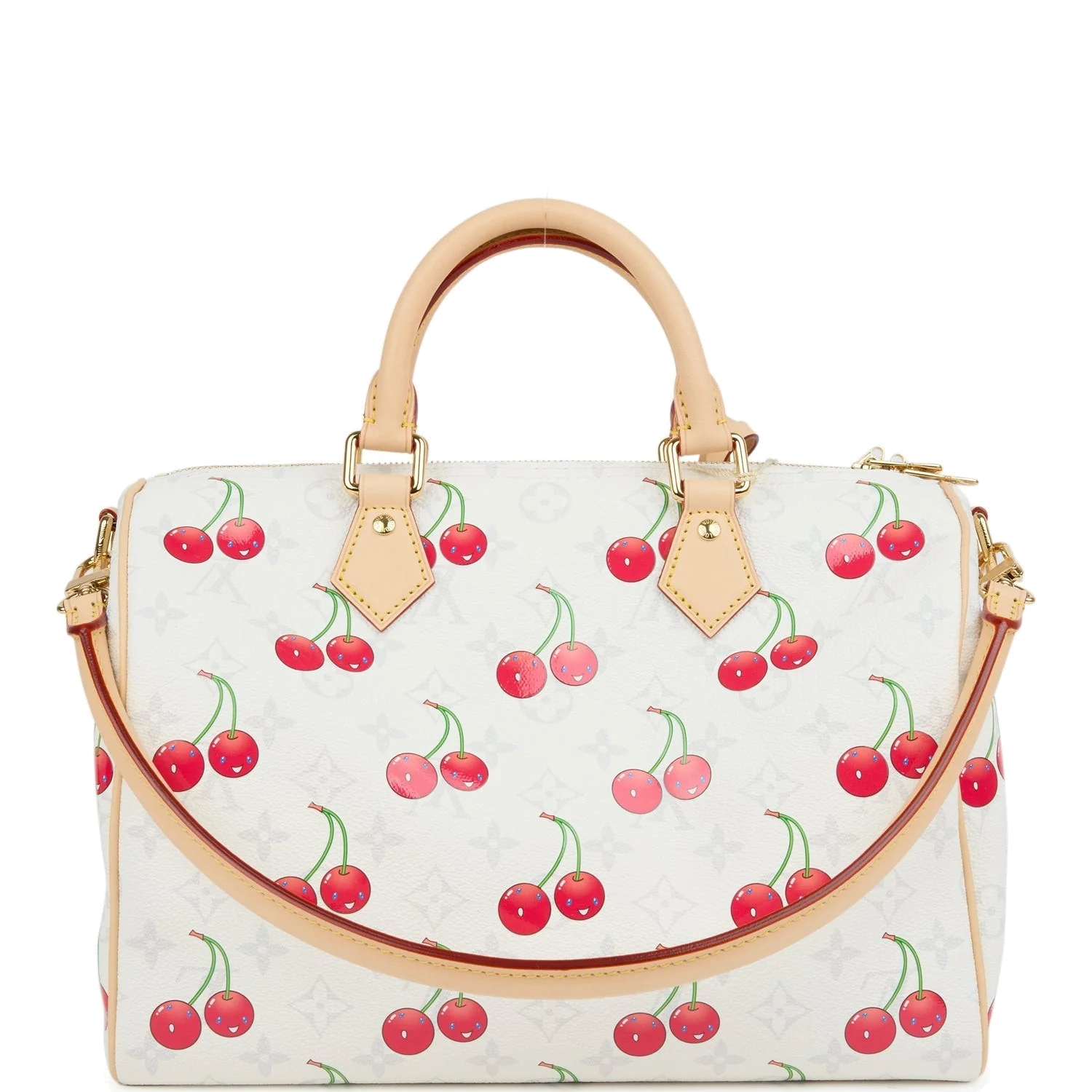Louis Vuitton X Takashi Murakami Soft Speedy Bandouliere 30 Cherry White Monogram — фото 5