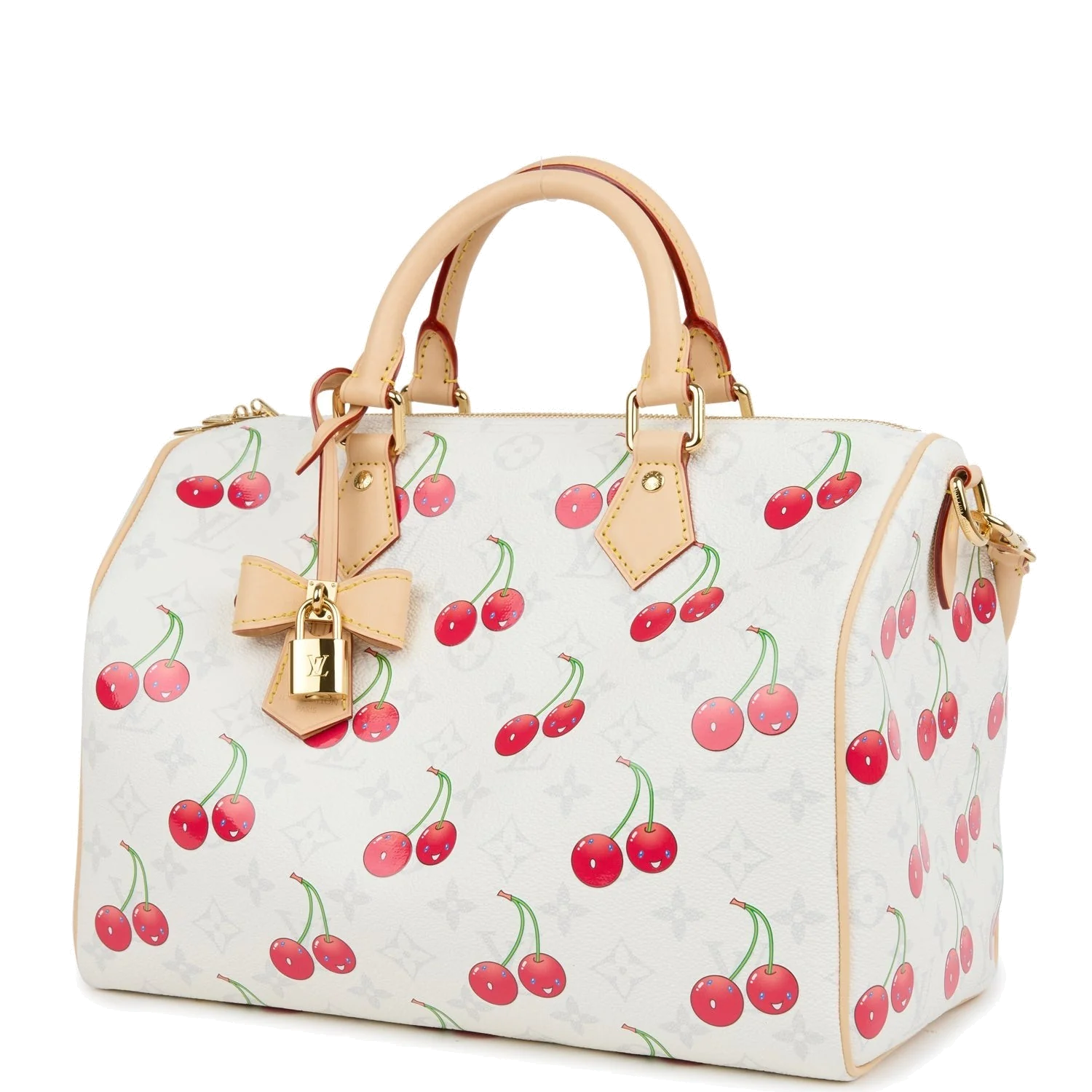 Louis Vuitton X Takashi Murakami Soft Speedy Bandouliere 30 Cherry White Monogram — фото 6