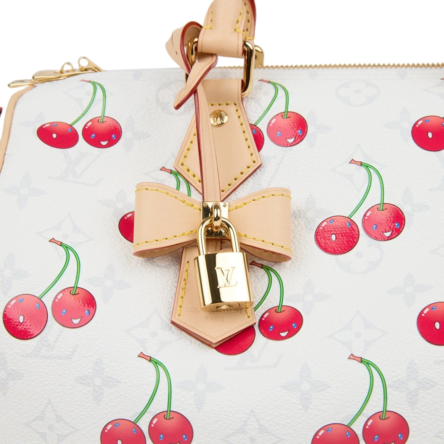 Louis Vuitton X Takashi Murakami Soft Speedy Bandouliere 30 Cherry White Monogram — фото 8