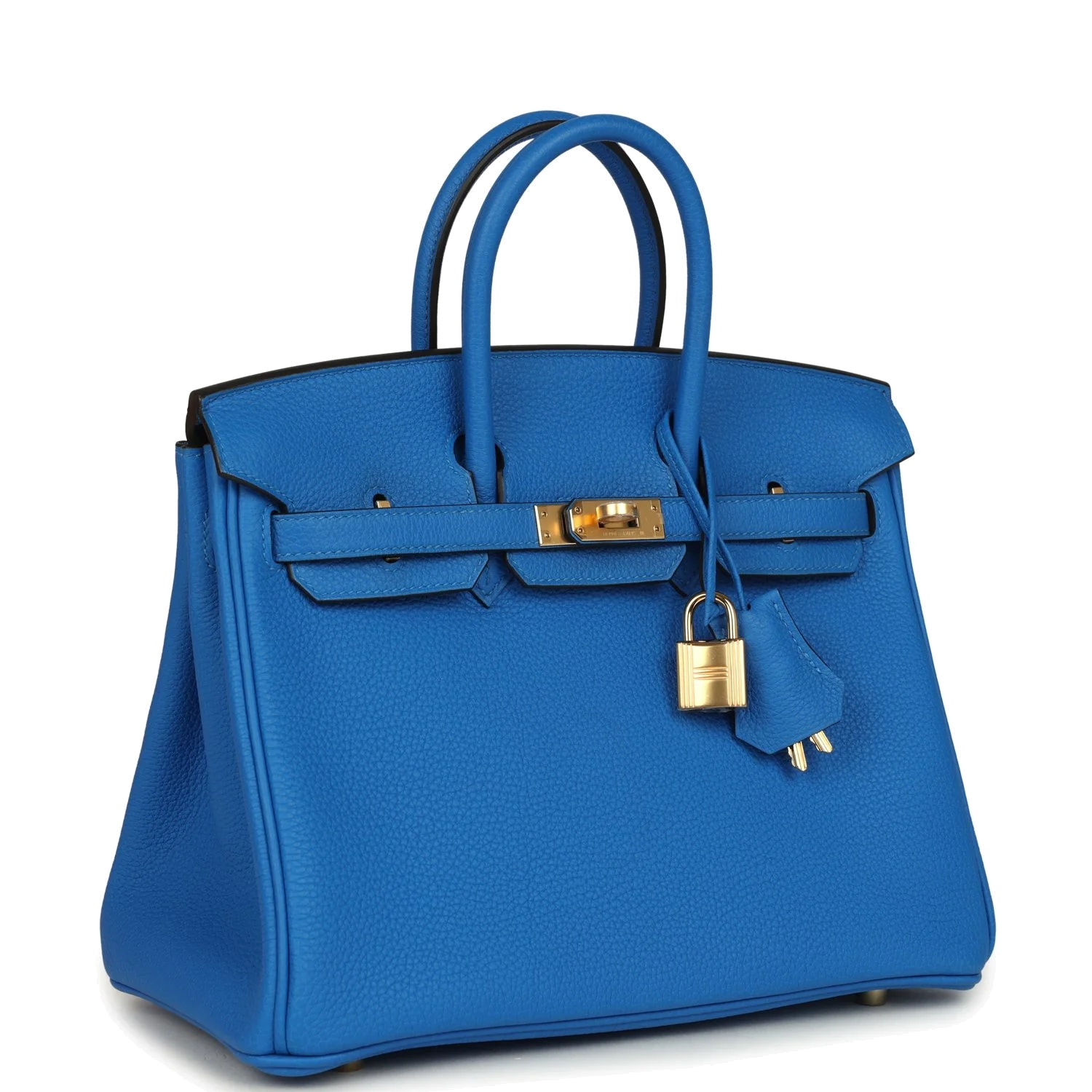 Hermes Birkin 25 Bleu Hydra Togo Gold Hardware Синий Гидра — фото 3