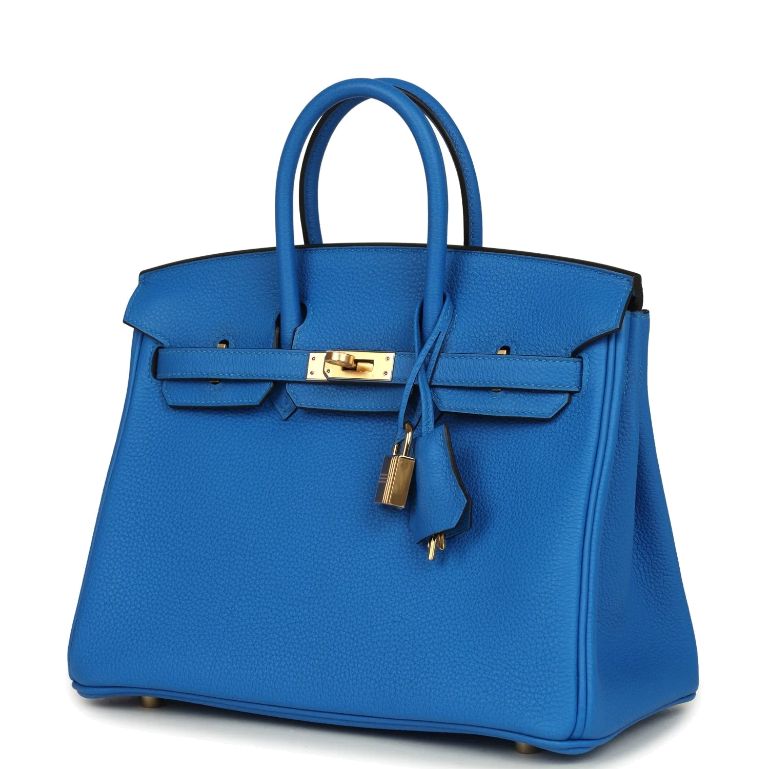 Hermes Birkin 25 Bleu Hydra Togo Gold Hardware Синий Гидра — фото 6