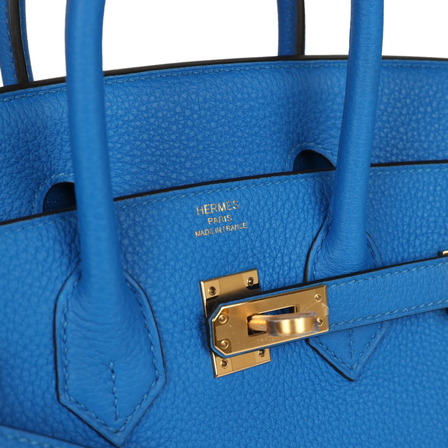 Hermes Birkin 25 Bleu Hydra Togo Gold Hardware Синий Гидра — фото 8