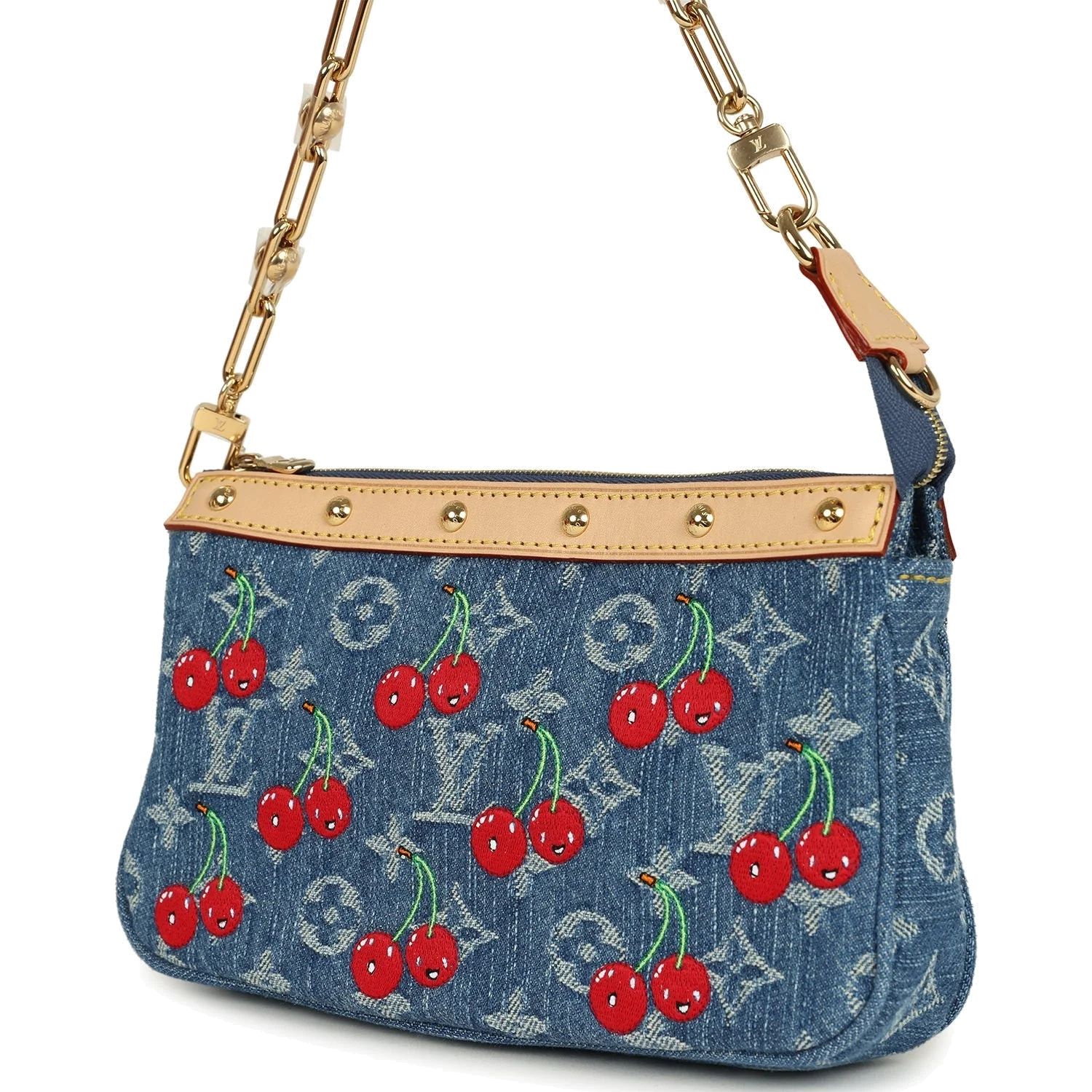 Louis Vuitton X Takashi Murakami Cherry Pochette Accessories Denim Monogram — фото 5