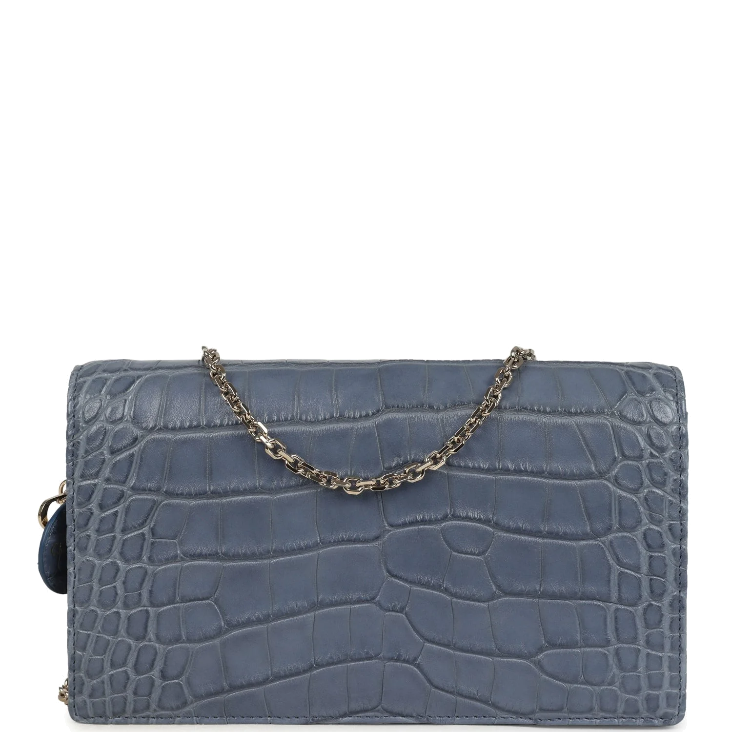 Christian Dior Convertible Clutch Bag Blue Alligator