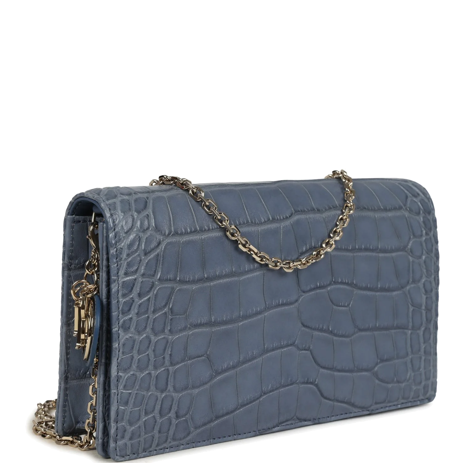 Christian Dior Convertible Clutch Bag Blue Alligator — фото 3