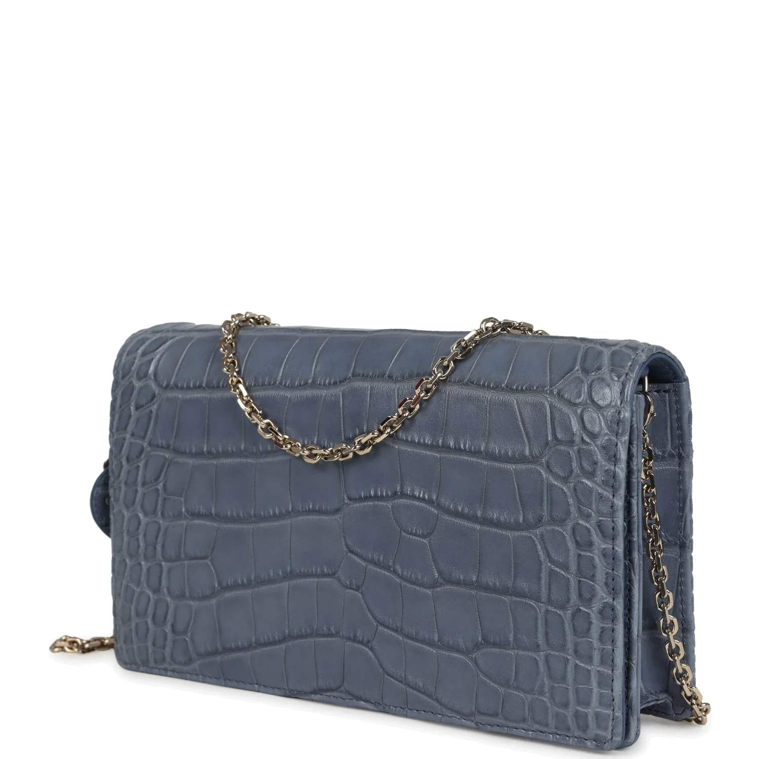 Christian Dior Convertible Clutch Bag Blue Alligator — фото 6
