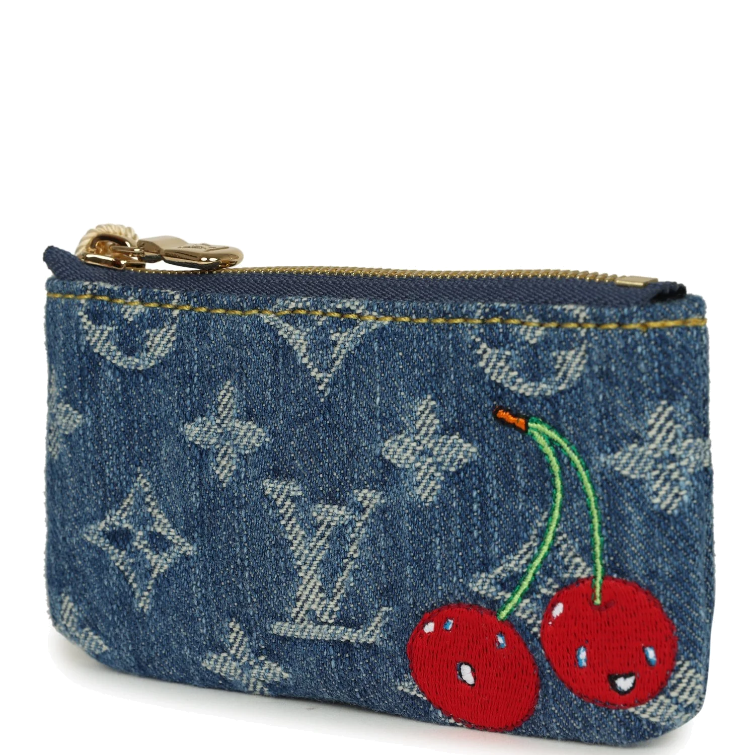 Louis Vuitton X Takashi Murakami Key Pouch Denim Monogram — фото 5