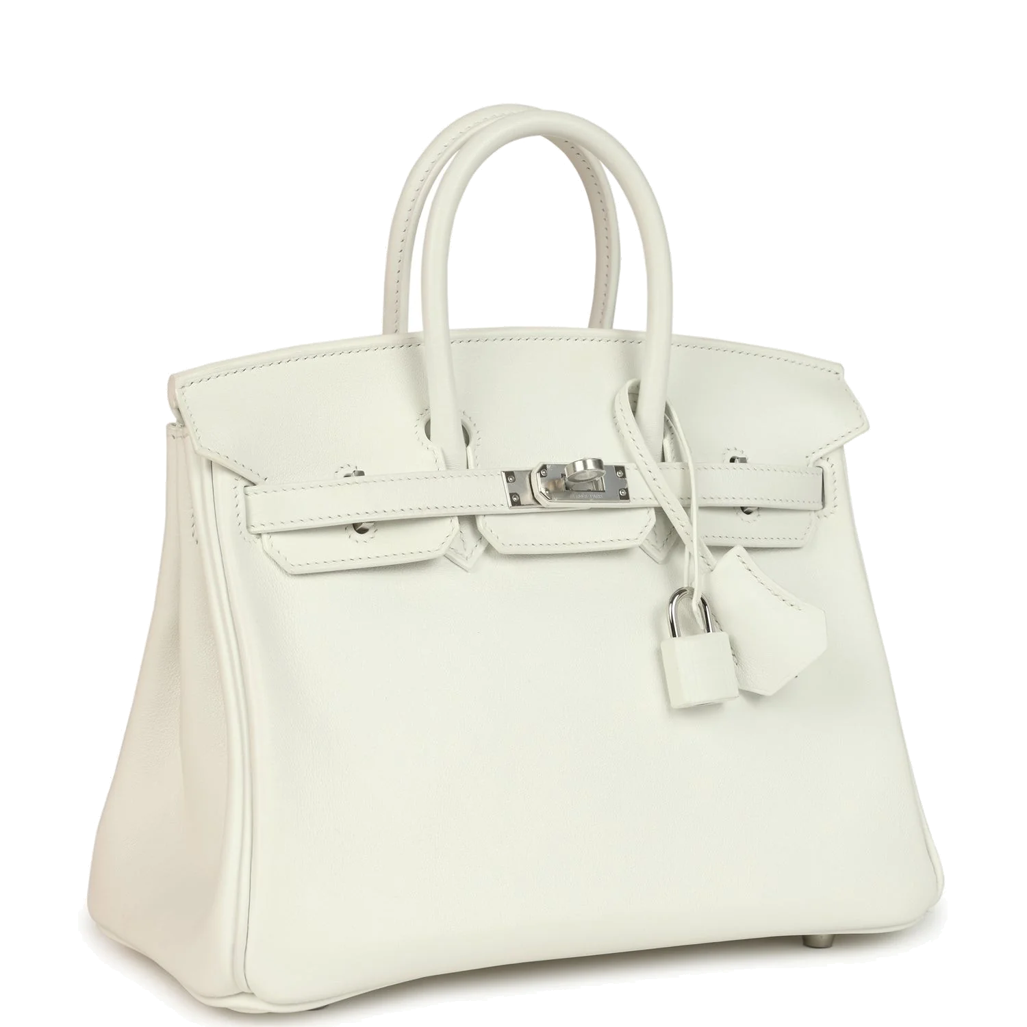 Hermes Birkin 25 New White Swift Palladium Hardware Белый Swift — фото 3