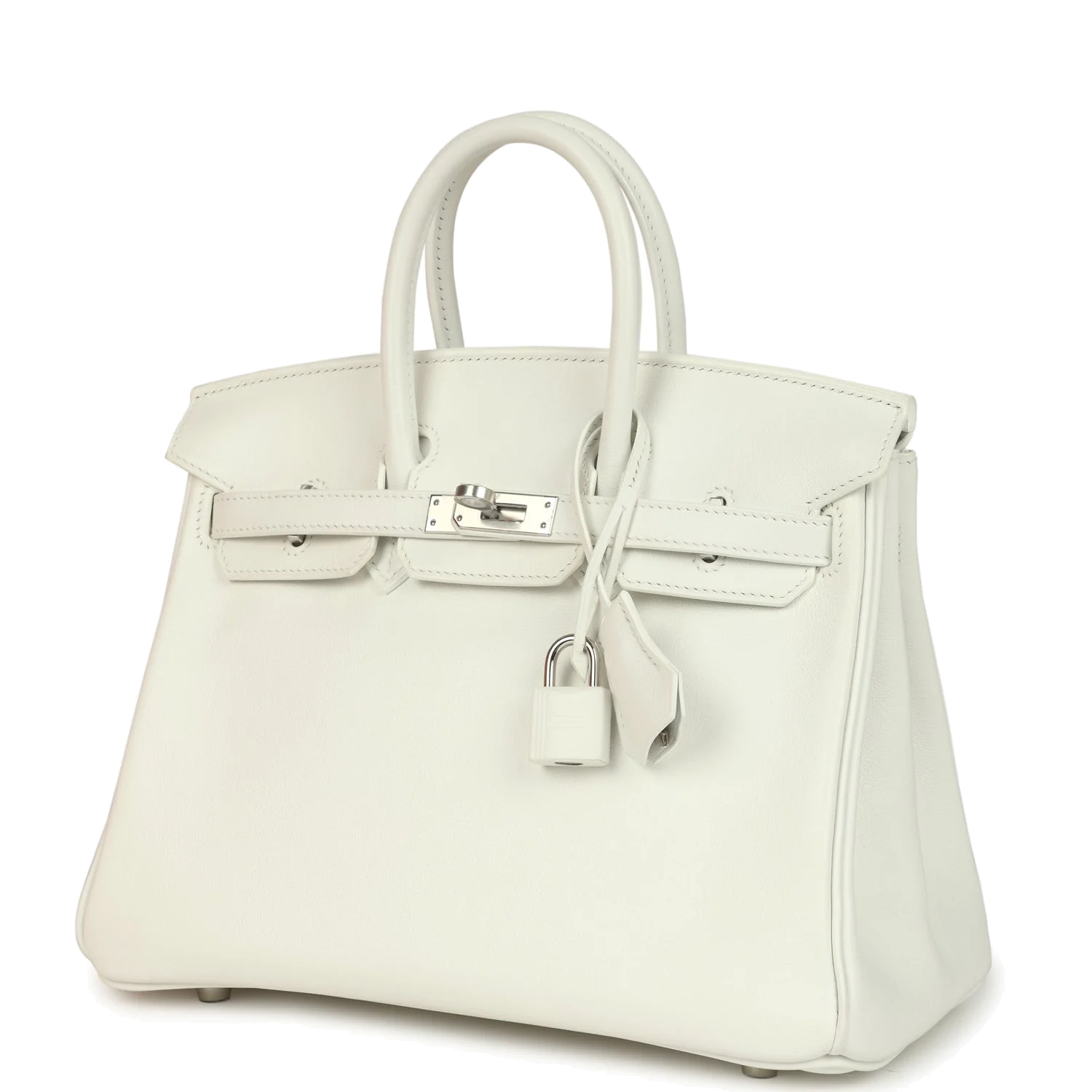 Hermes Birkin 25 New White Swift Palladium Hardware Белый Swift — фото 4
