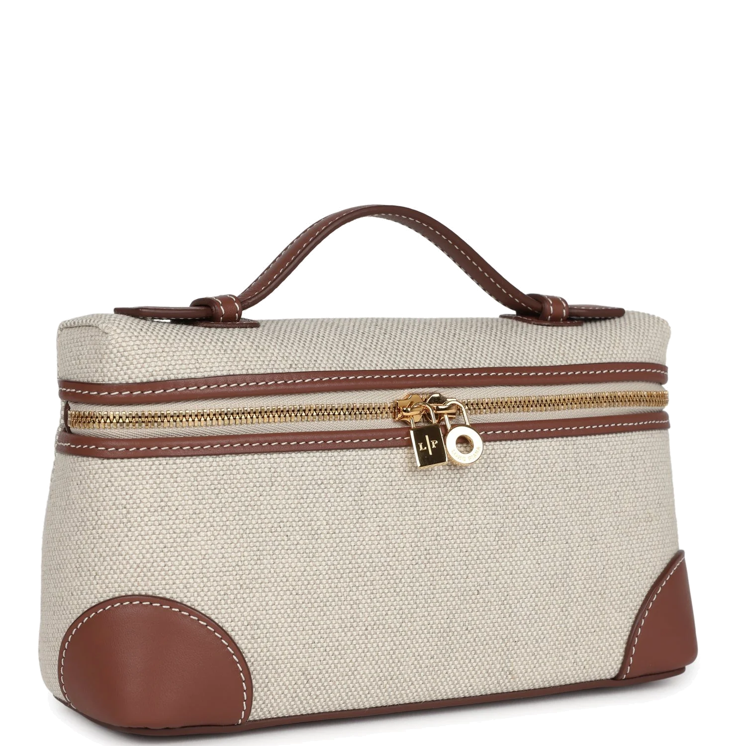 Loro Piana Extra Pocket L19 Pouch Natural and Sun Gold Linen — фото 3