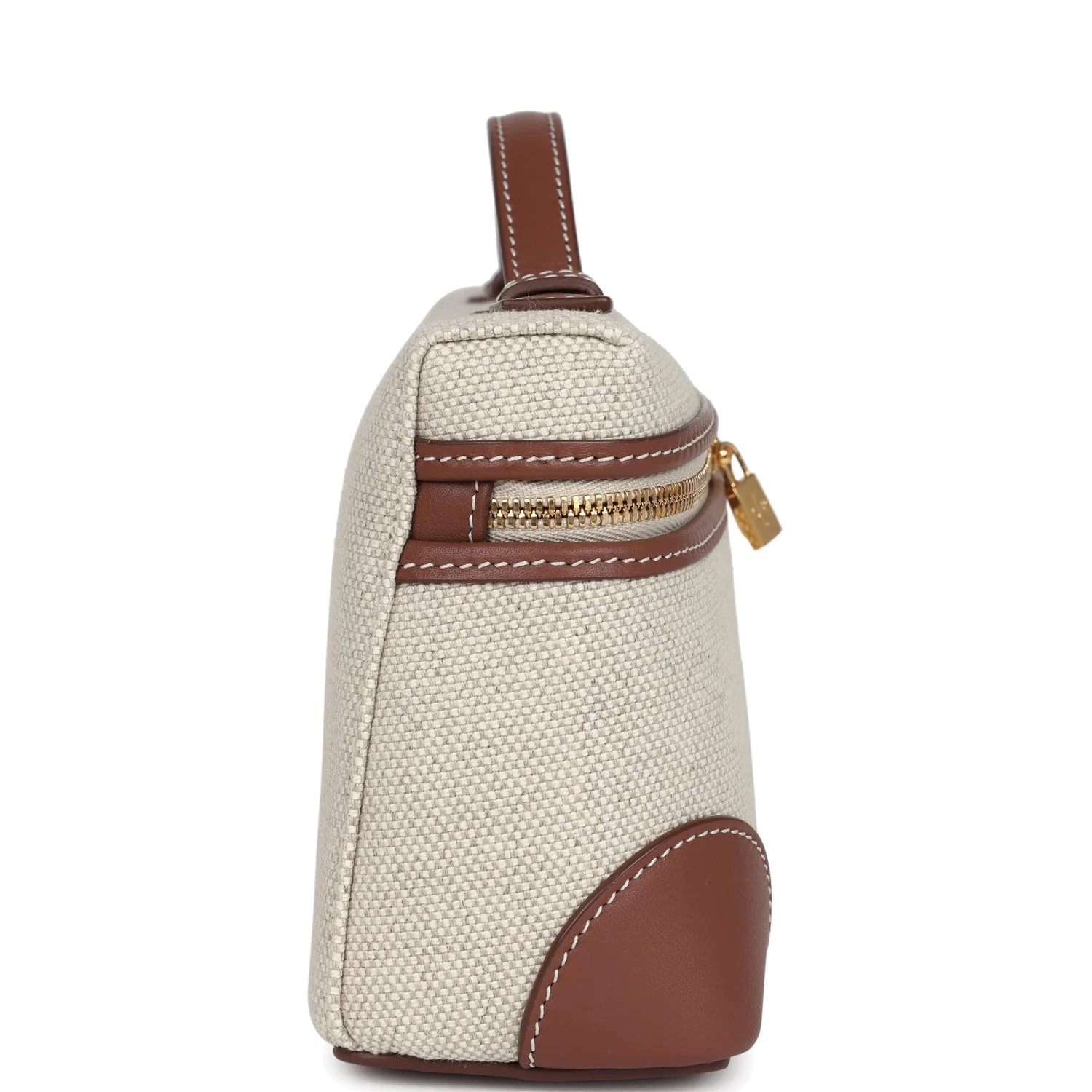 Loro Piana Extra Pocket L19 Pouch Natural and Sun Gold Linen — фото 4