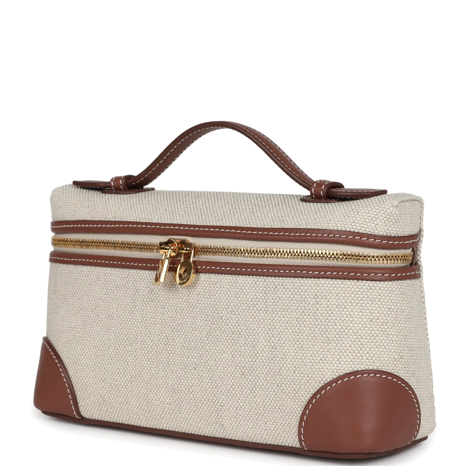 Loro Piana Extra Pocket L19 Pouch Natural and Sun Gold Linen — фото 6