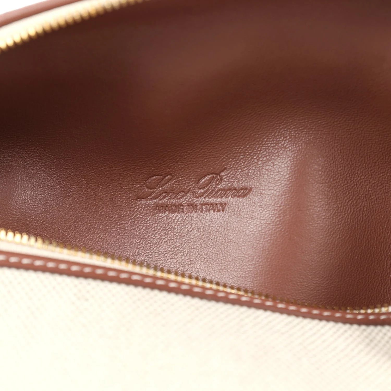 Loro Piana Extra Pocket L19 Pouch Natural and Sun Gold Linen — фото 8
