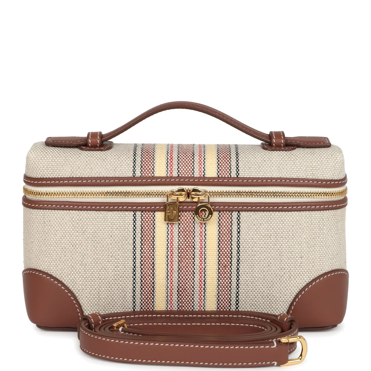Loro Piana Extra Pocket L19 Pouch Record and Caramel Sugar Canvas