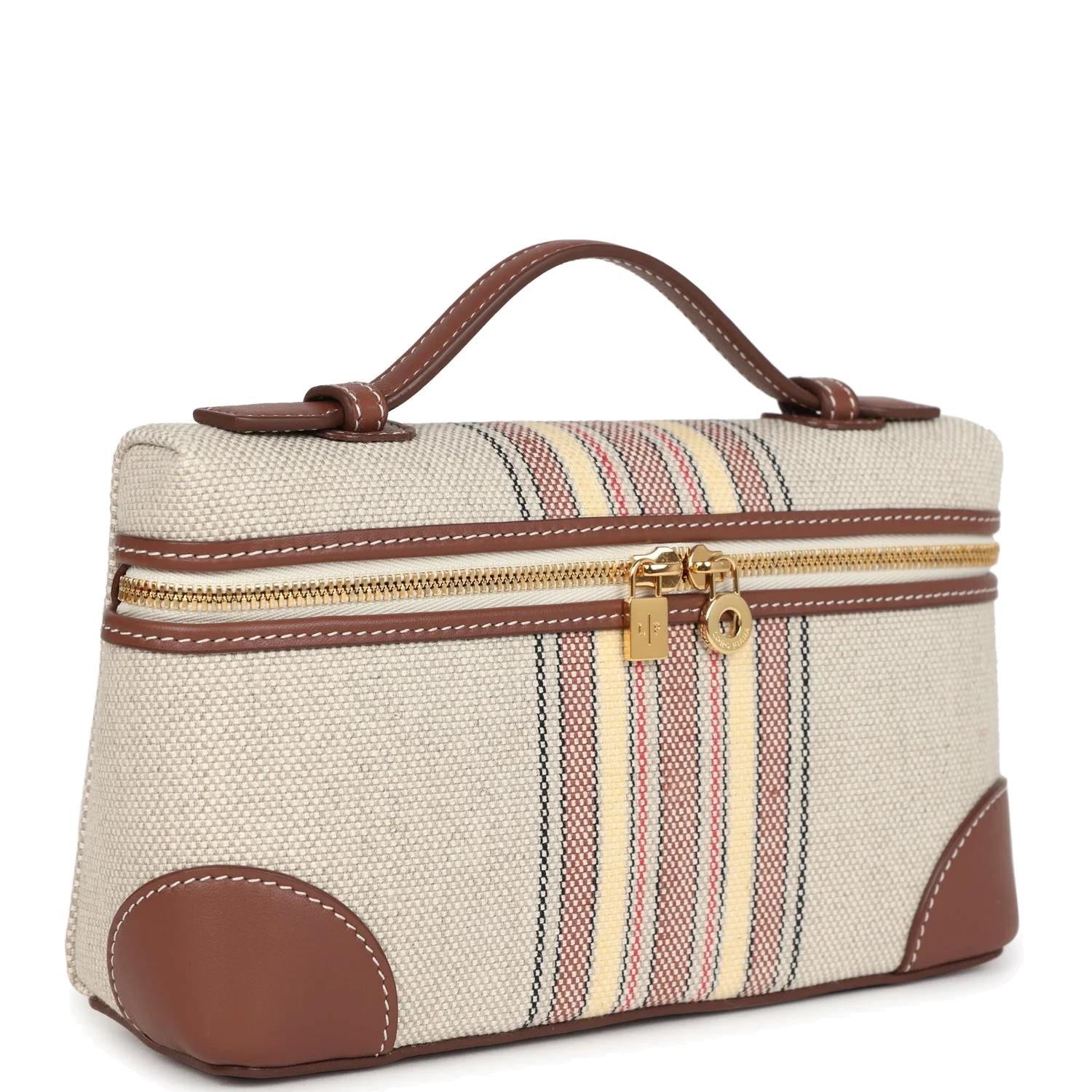 Loro Piana Extra Pocket L19 Pouch Record and Caramel Sugar Canvas — фото 3