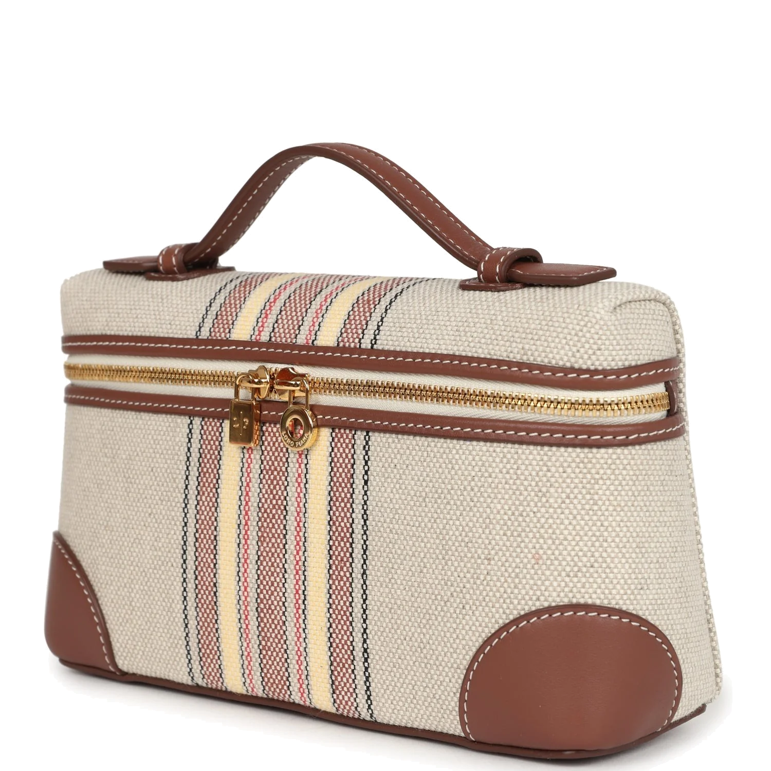 Loro Piana Extra Pocket L19 Pouch Record and Caramel Sugar Canvas — фото 6