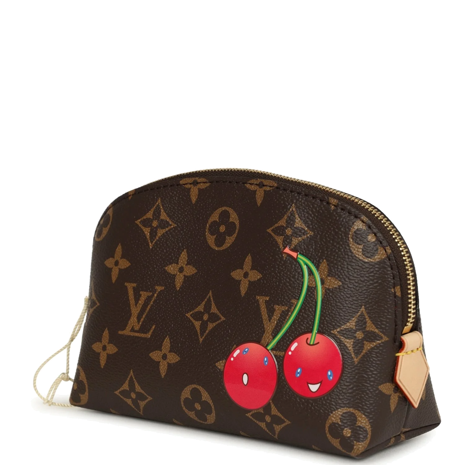 Louis Vuitton X Takashi Murakami Cherry Cosmetic Pouch Brown Monogram — фото 4