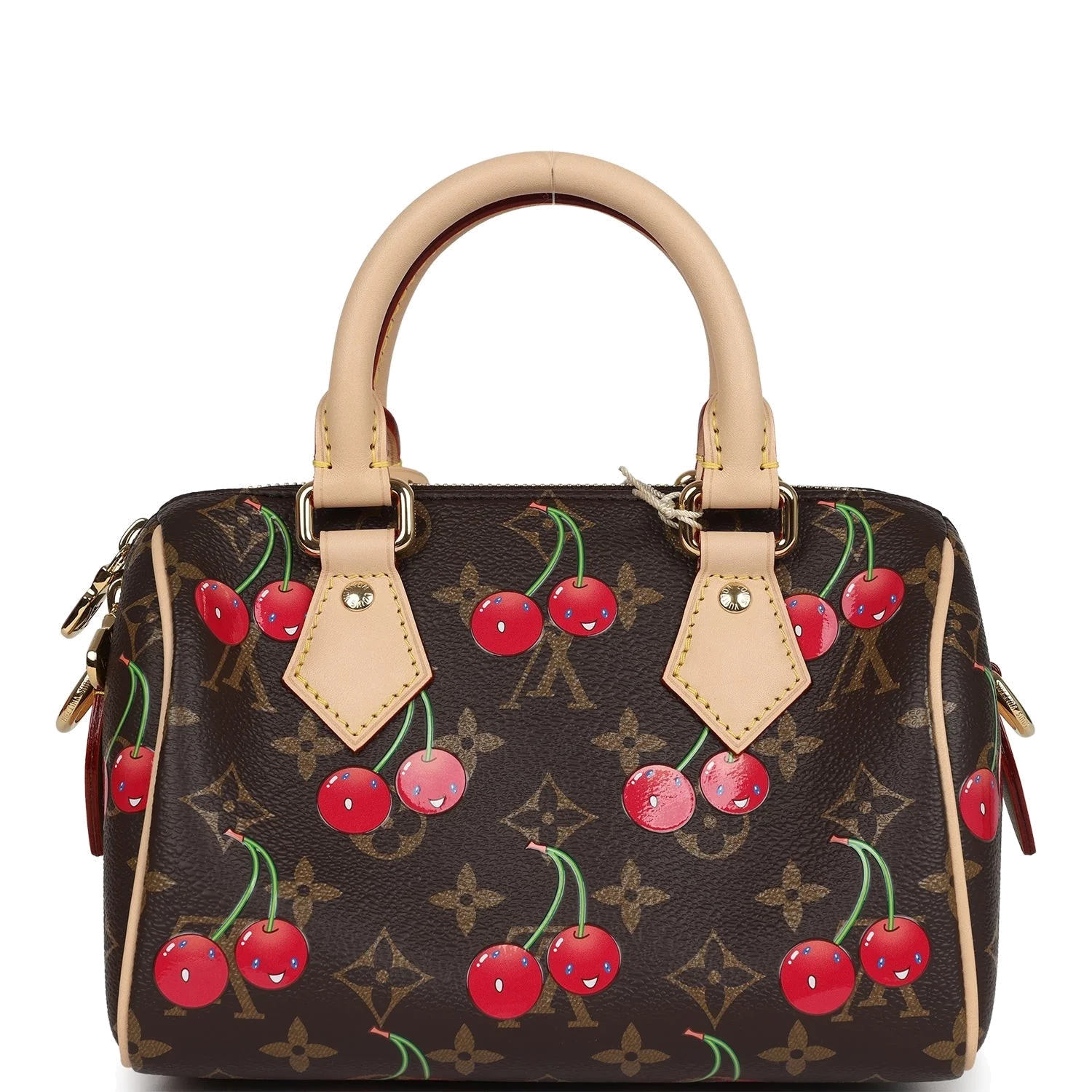 Louis Vuitton X Takashi Murakami Cerises Speedy Bandouliere 20 Bag Brown Cherry Monogram — фото 5