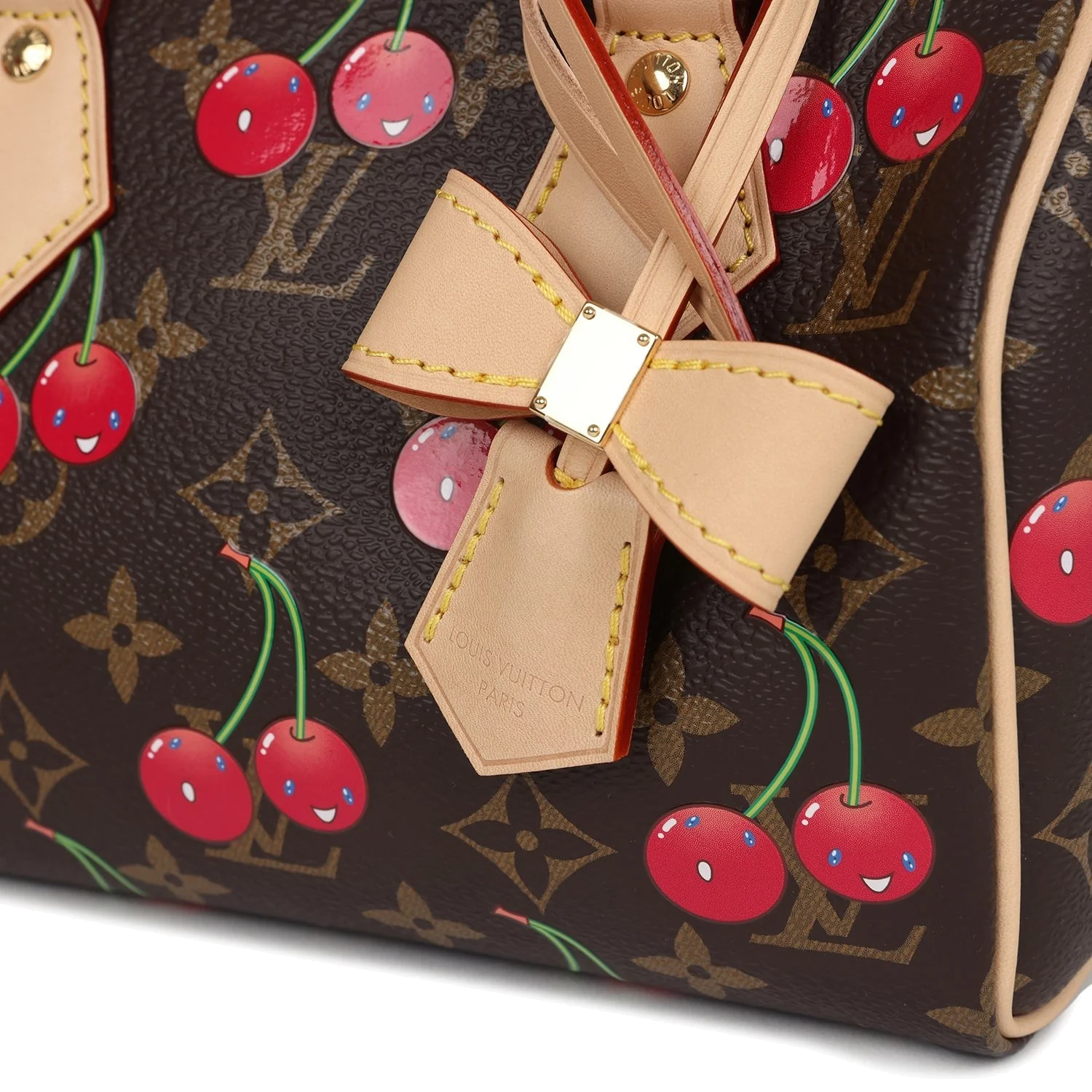 Louis Vuitton X Takashi Murakami Cerises Speedy Bandouliere 20 Bag Brown Cherry Monogram — фото 7