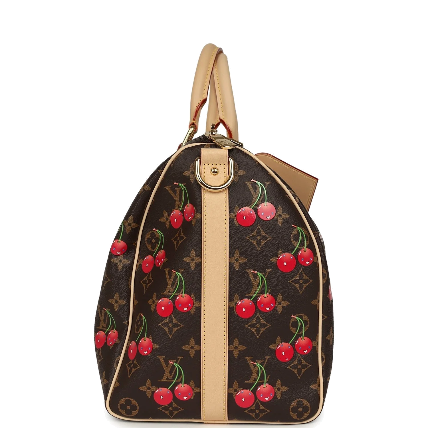 Louis Vuitton X Murakami Keepall Bandouliere 45 Red and Brown Cherry Monogram — фото 5