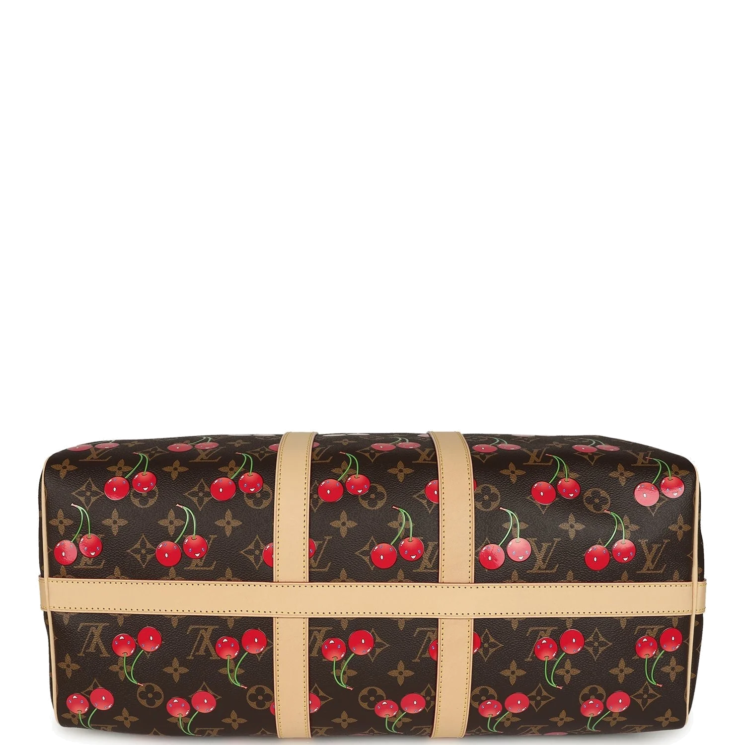 Louis Vuitton X Murakami Keepall Bandouliere 45 Red and Brown Cherry Monogram — фото 8