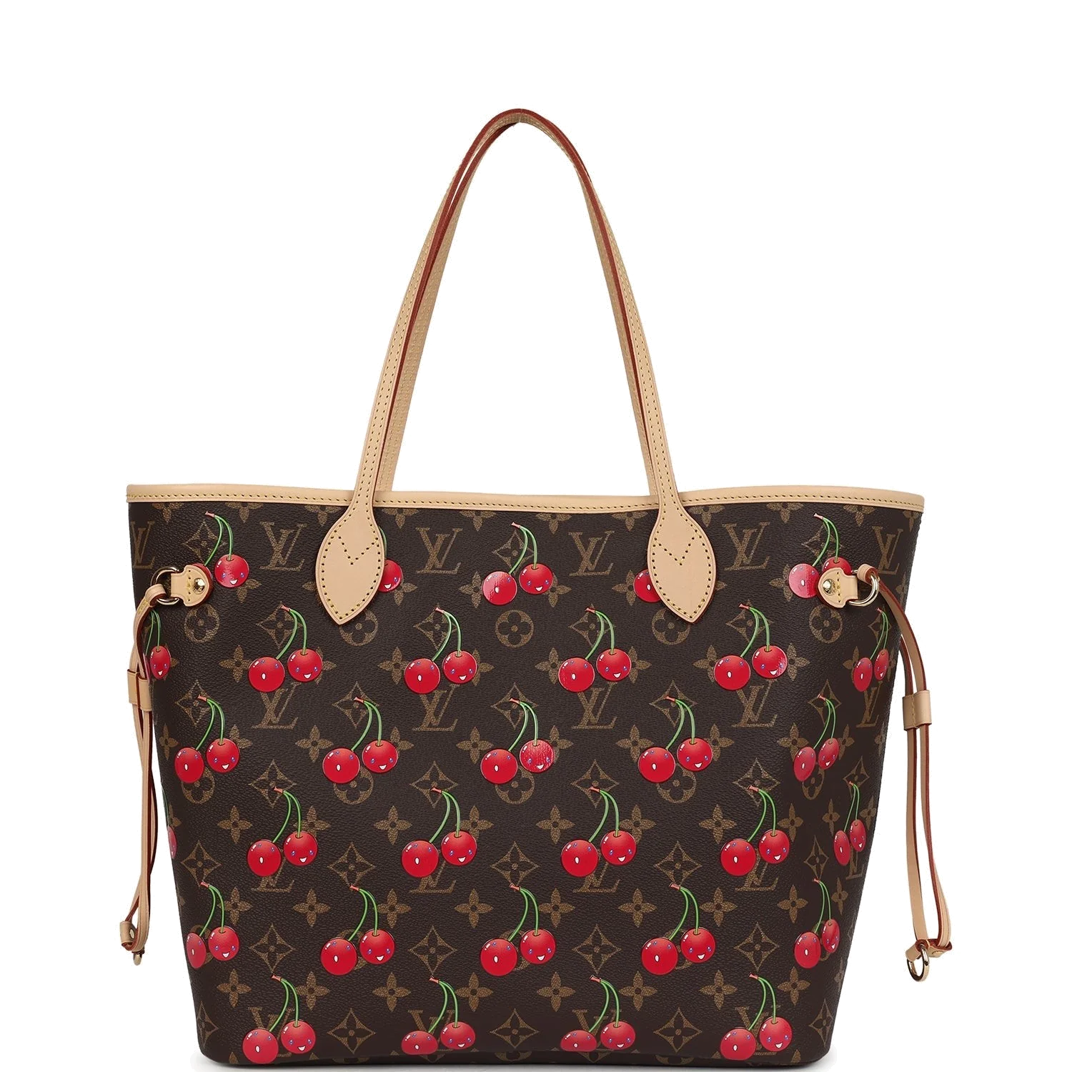 Louis Vuitton X Takashi Murakami Neverfull MM Cherry Brown Monogram — фото 2