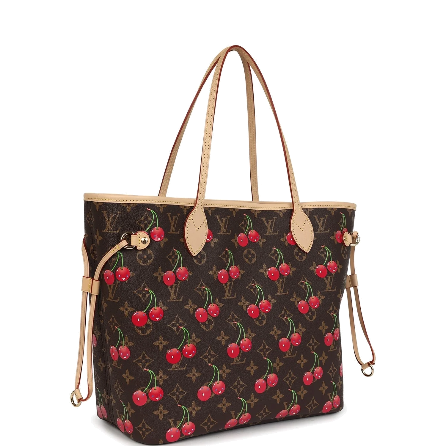 Louis Vuitton X Takashi Murakami Neverfull MM Cherry Brown Monogram — фото 3