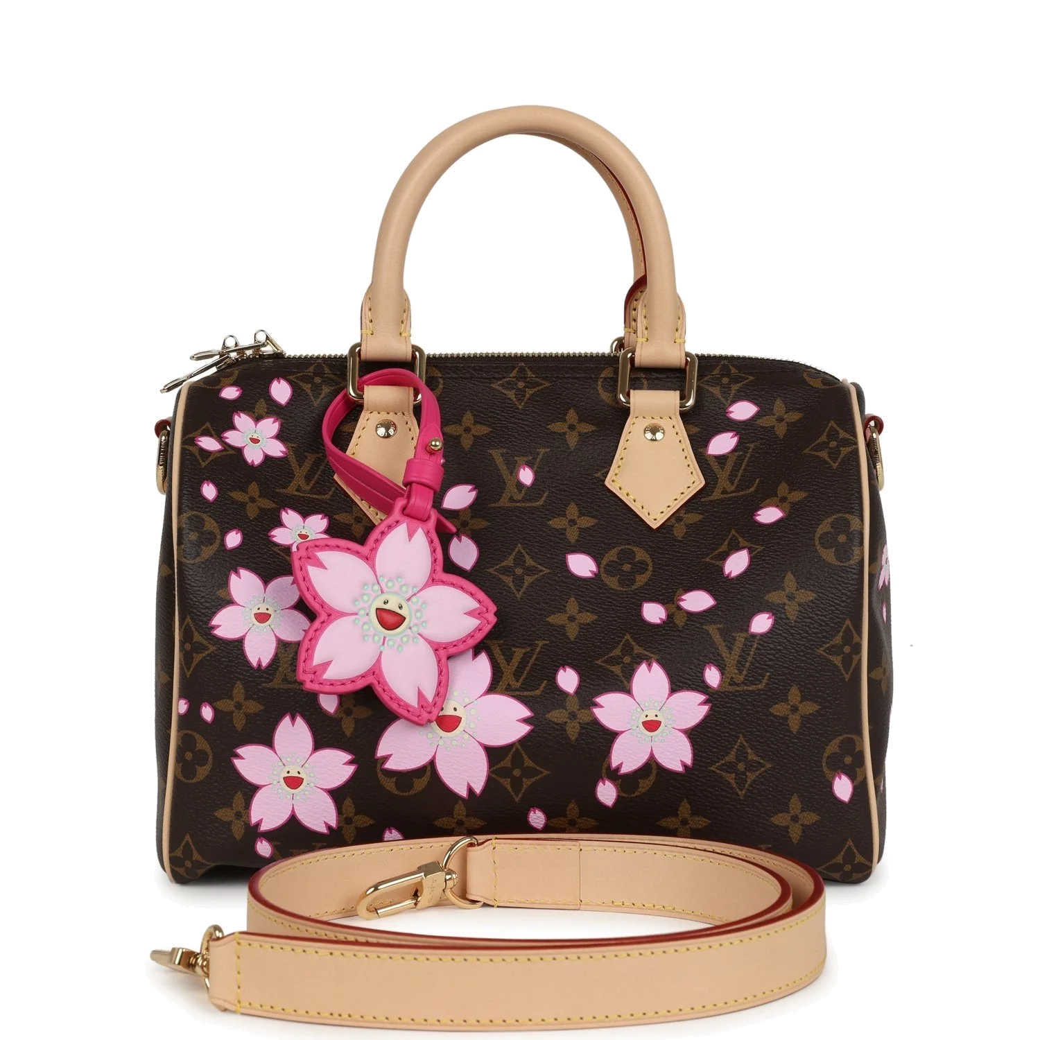 Louis Vuitton X Takashi Murakami Cherry Blossom Speedy 25 Bandouliere Brown Monogram