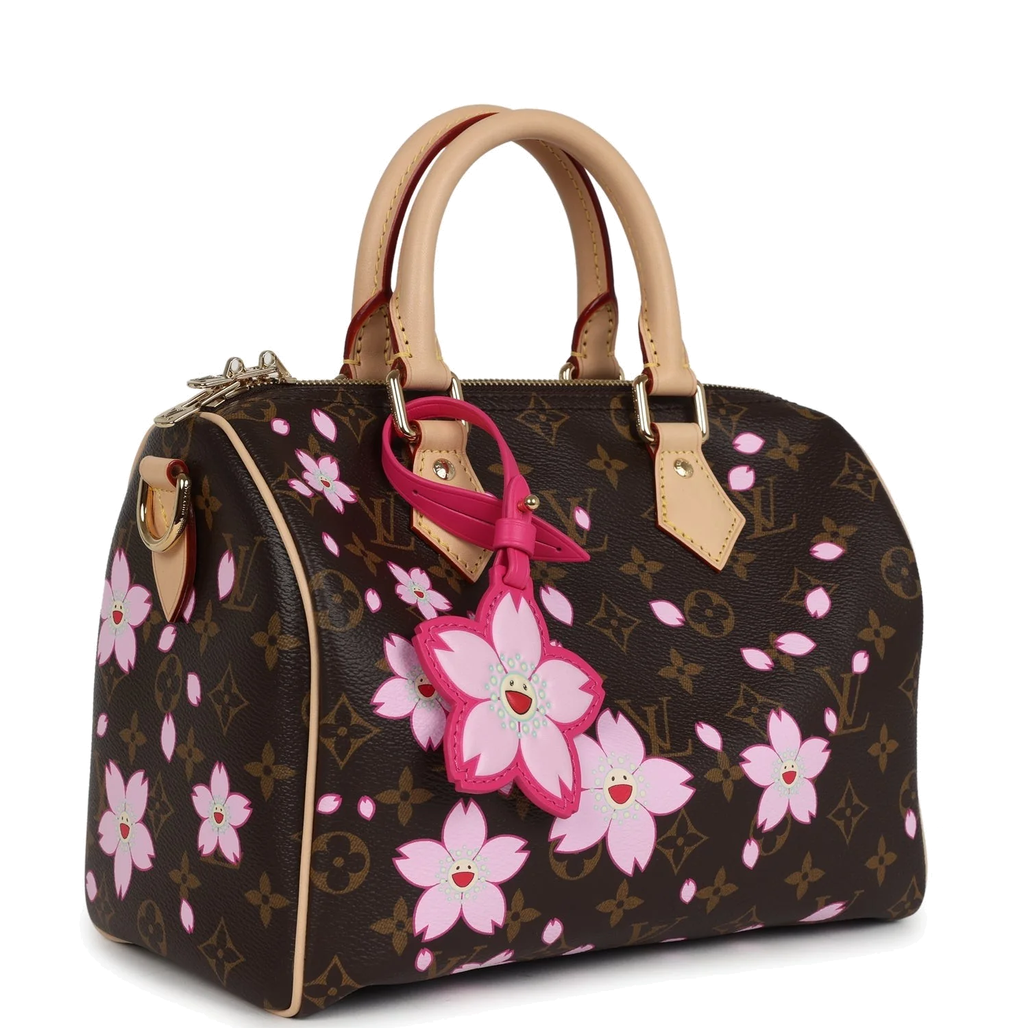 Louis Vuitton X Takashi Murakami Cherry Blossom Speedy 25 Bandouliere Brown Monogram — фото 3
