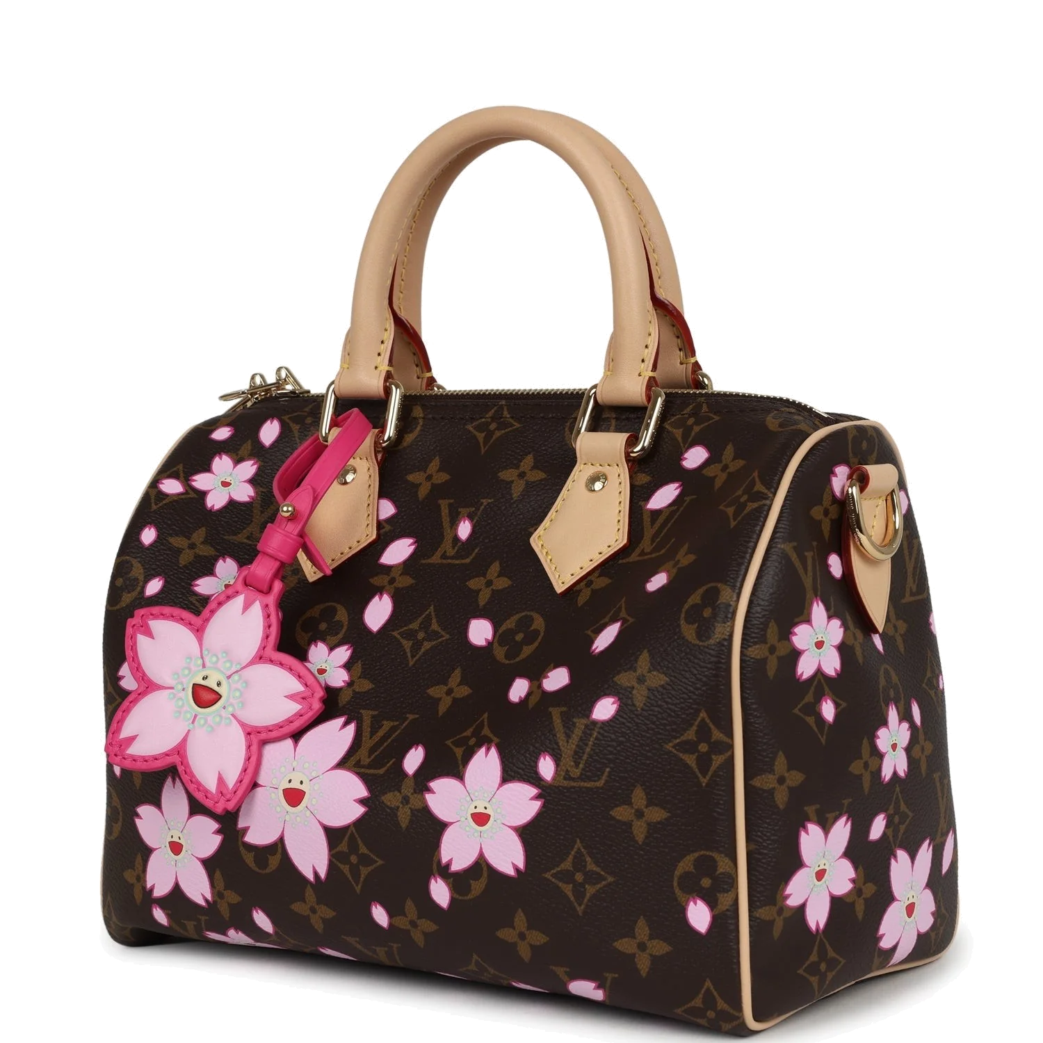 Louis Vuitton X Takashi Murakami Cherry Blossom Speedy 25 Bandouliere Brown Monogram — фото 6