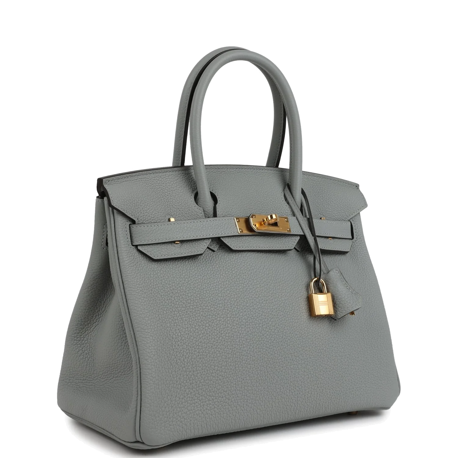 Hermes Birkin 30 Bleu Glacier Togo Gold Hardware Синий ледник — фото 3