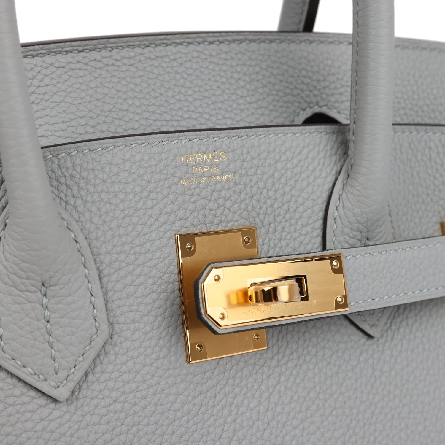 Hermes Birkin 30 Bleu Glacier Togo Gold Hardware Синий ледник — фото 8