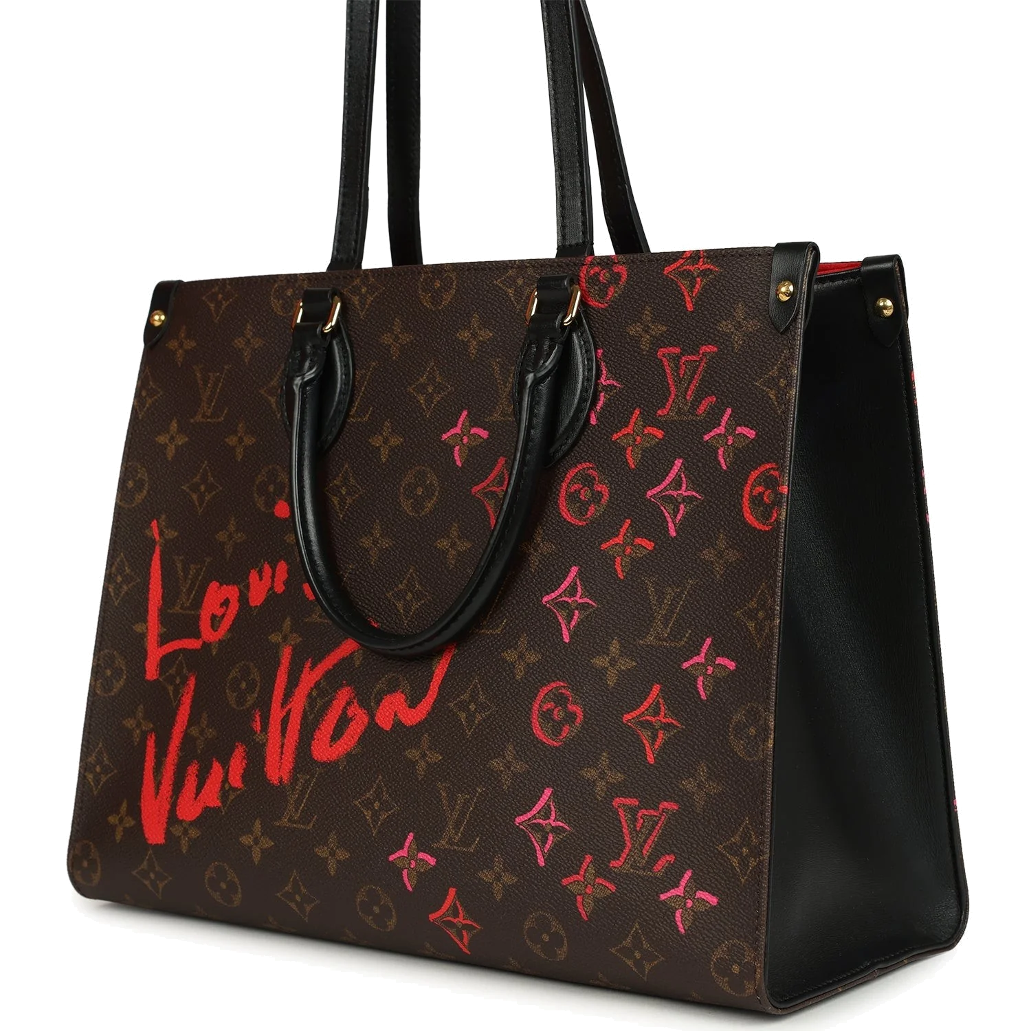 Louis Vuitton On The Go Fall In Love MM Tote Black, Red, Brown Monogram — фото 6