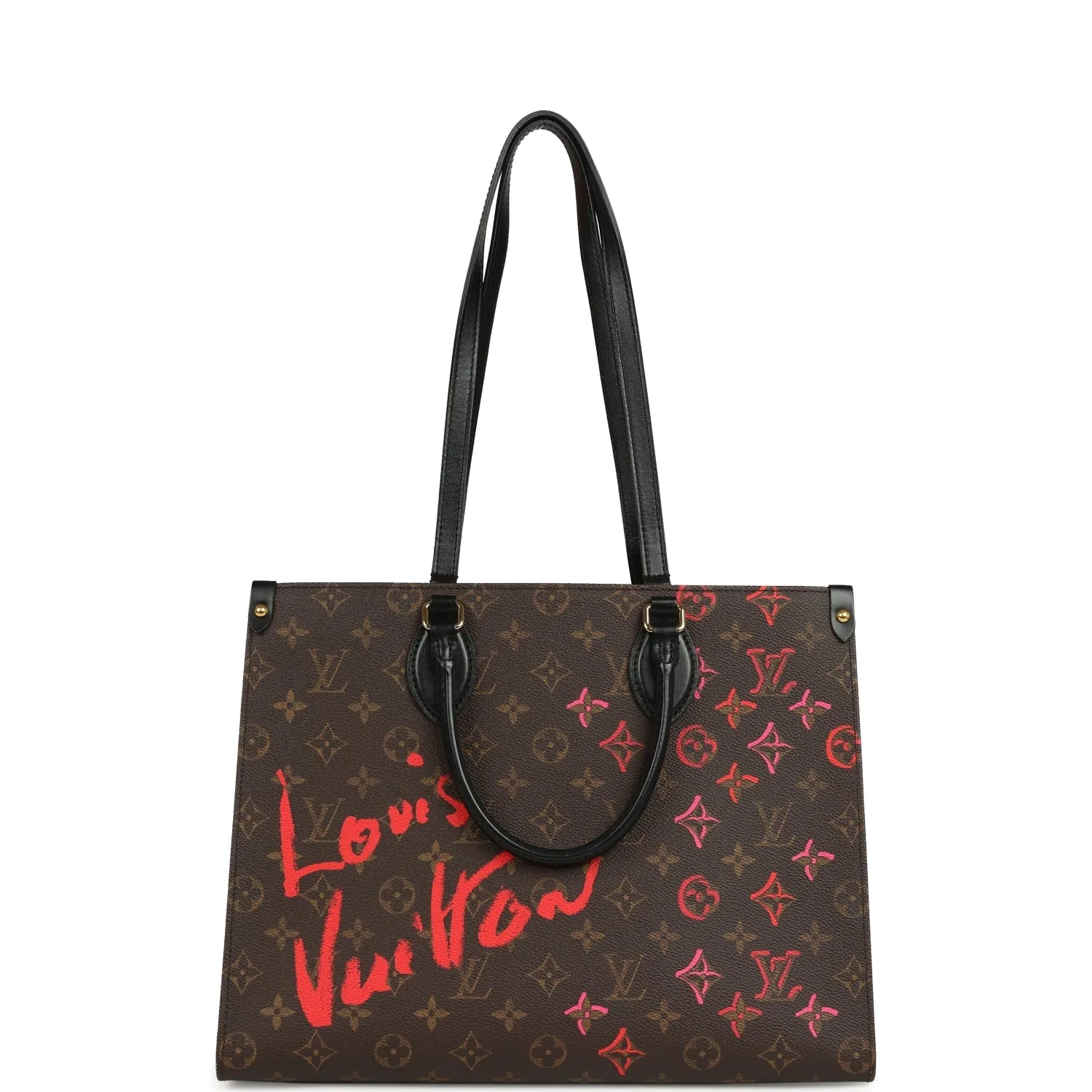 Louis Vuitton On The Go Fall In Love MM Tote Black, Red, Brown Monogram — фото 8