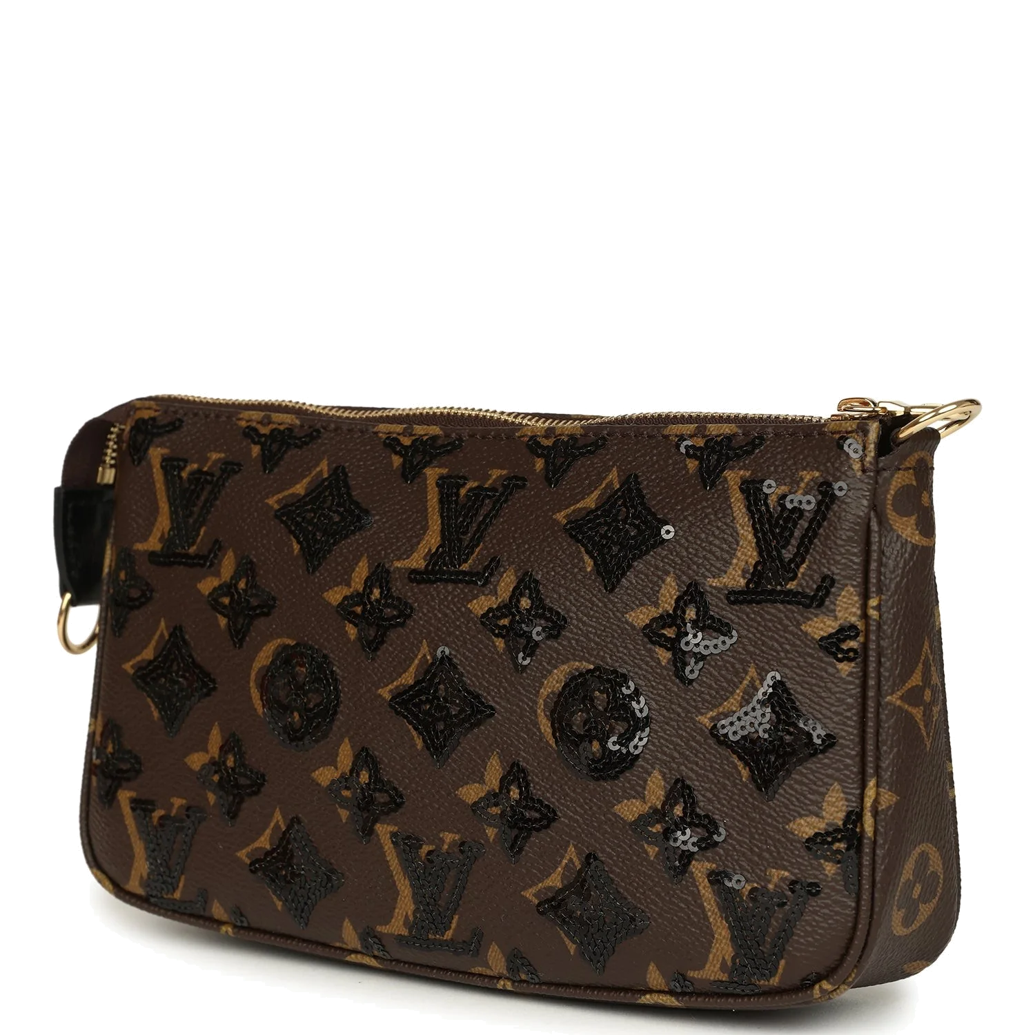 Louis Vuitton Pochette Accessories Black and Brown Monogram Sequin — фото 6