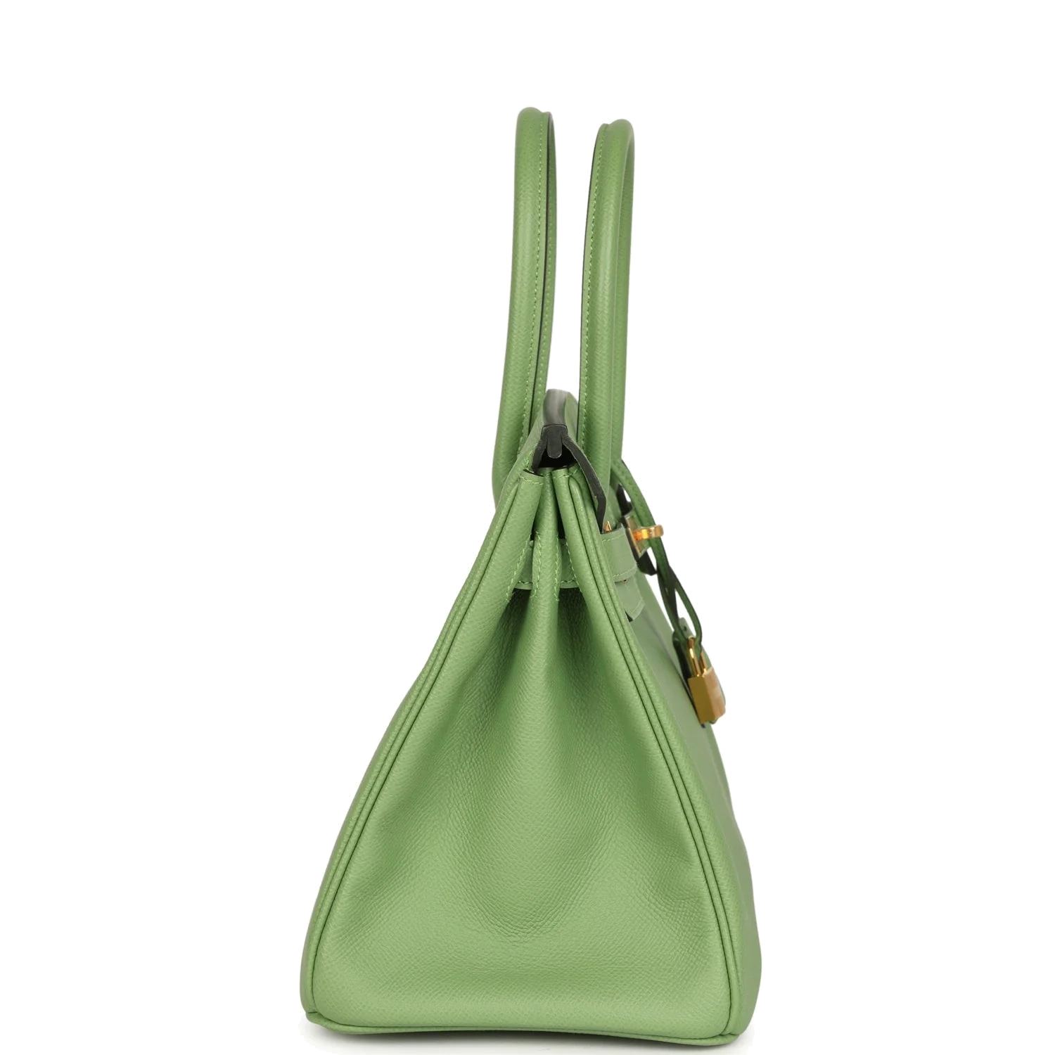 Hermes Birkin 30 Vert Criquet Epsom Gold Hardware Зеленый сверчок — фото 4