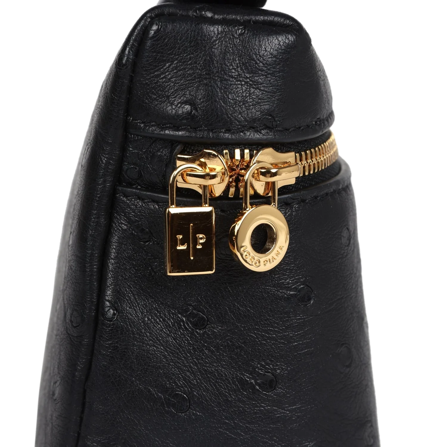 Loro Piana Extra Pocket L19 Pouch Black Ostrich — фото 8