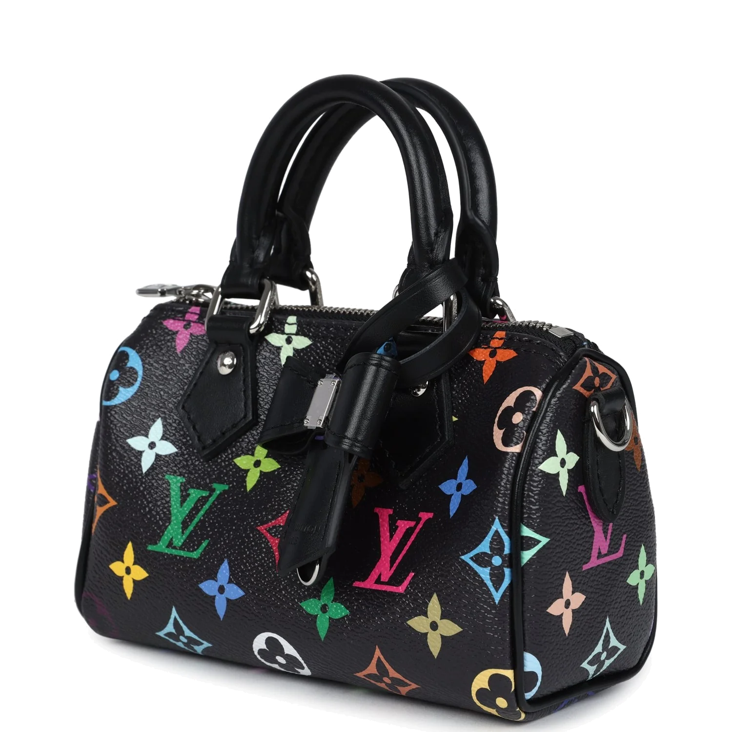 Louis Vuitton X Murakami Nano Speedy Bag Black Multicolor Monogram — фото 6