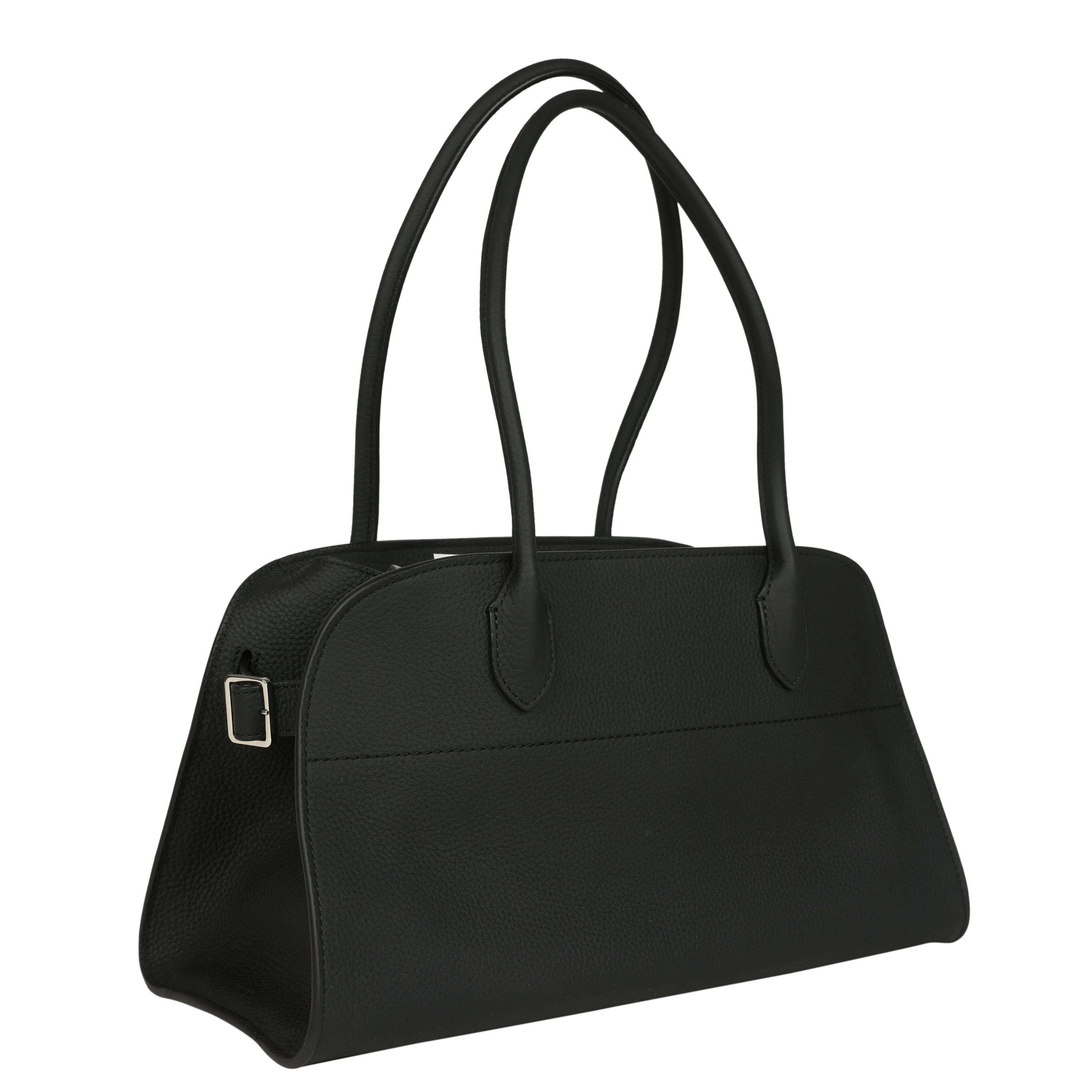 The Row Soft Margaux Shoulder 12 Bag Black Calfskin — фото 3
